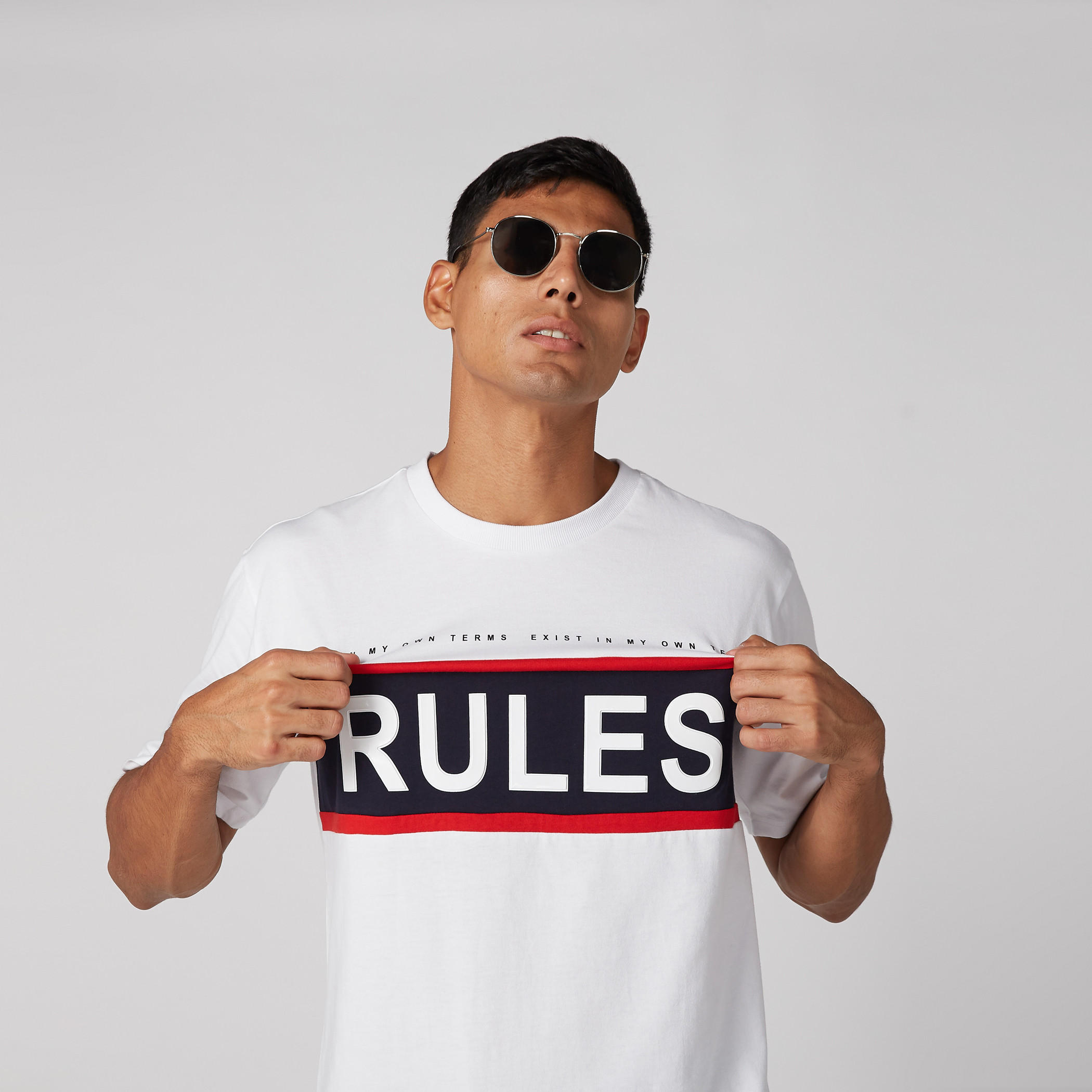 Panel Printed T-Shirt with Round Neck and Short Sleeves-men-clothing-tshirtsandpolos-tshirts-image-1
