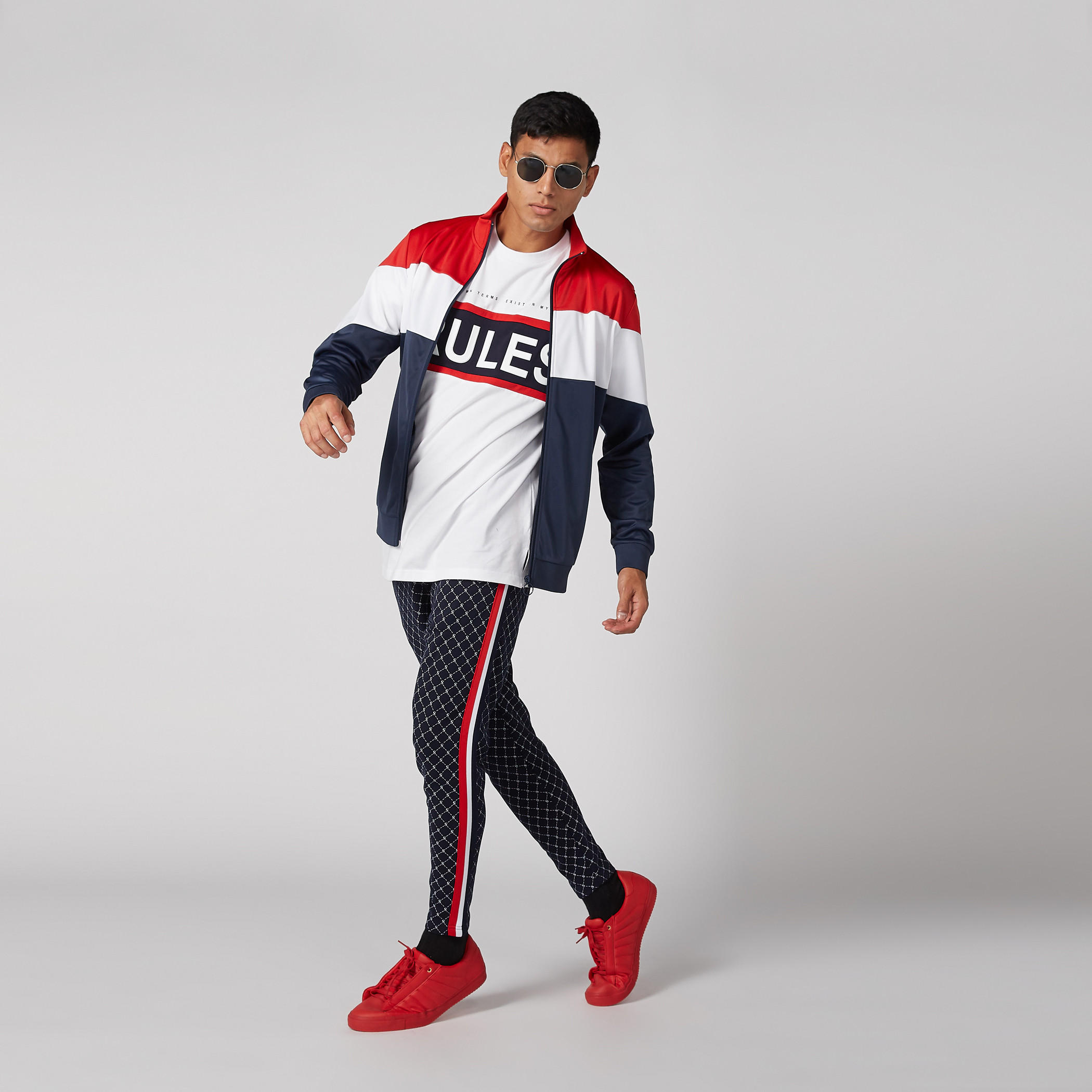 Panel Printed T-Shirt with Round Neck and Short Sleeves-men-clothing-tshirtsandpolos-tshirts-image-2
