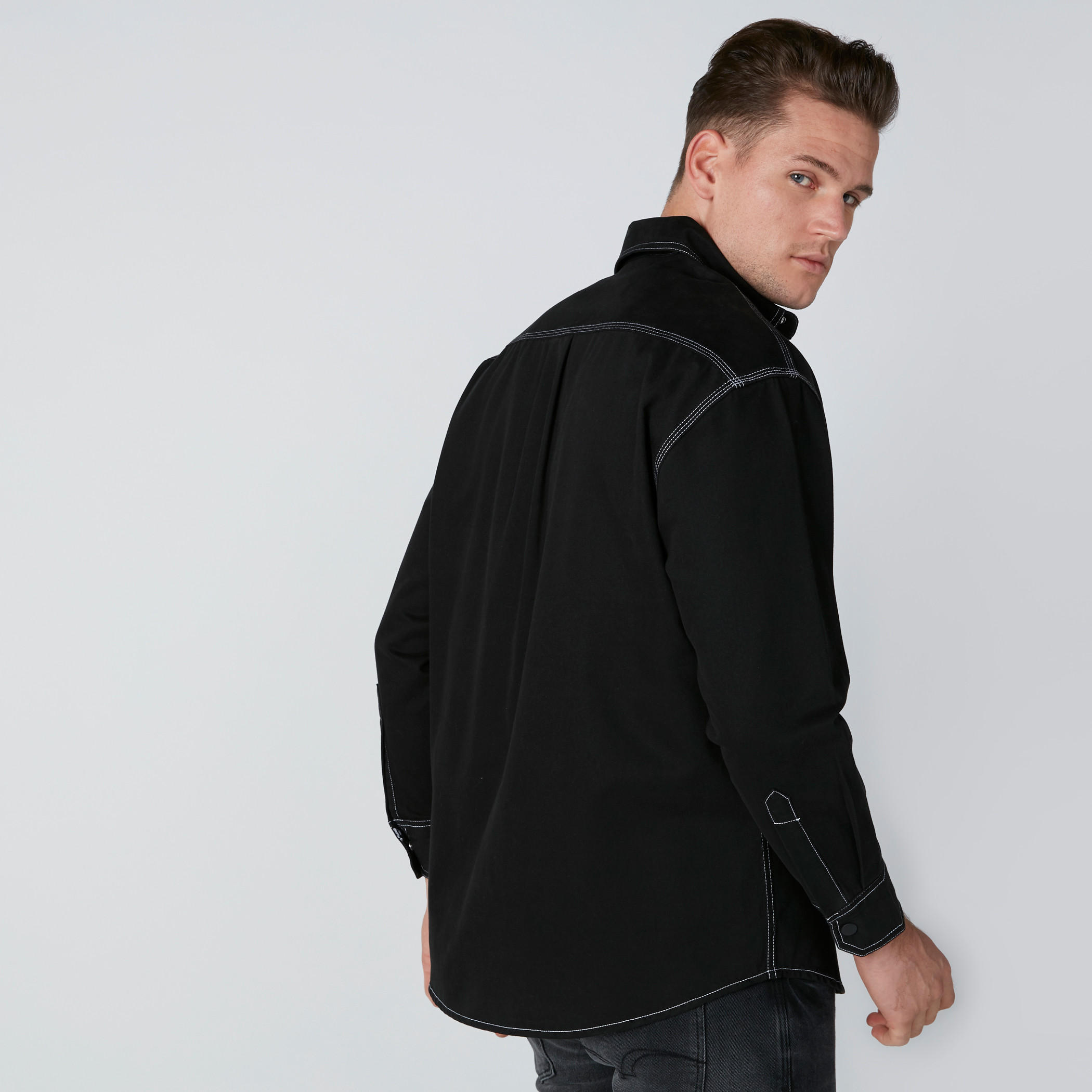 Collared Shirt in Regular Fit with Long Sleeves-men-clothing-shirts-image-2
