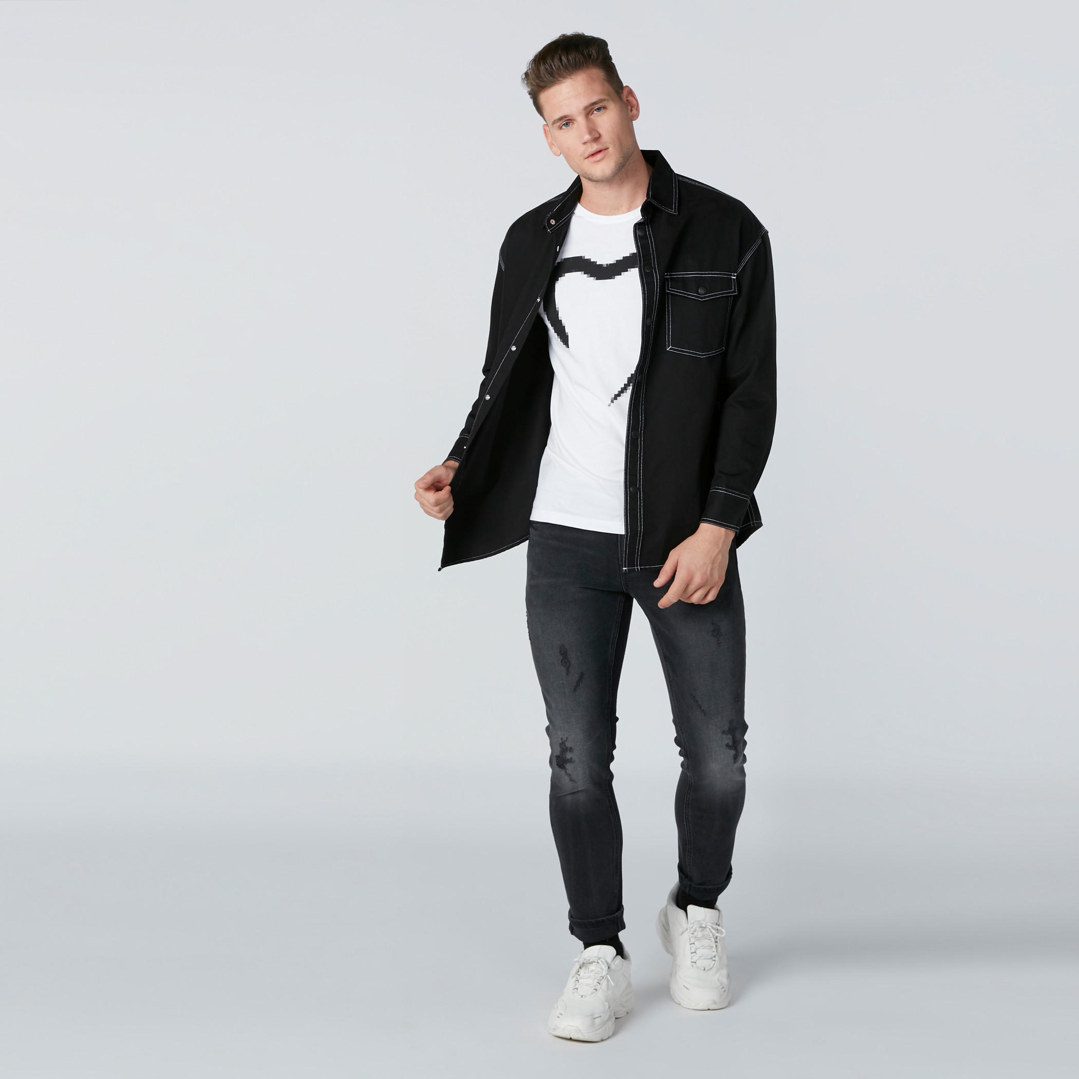 Collared Shirt in Regular Fit with Long Sleeves-men-clothing-shirts-image-3