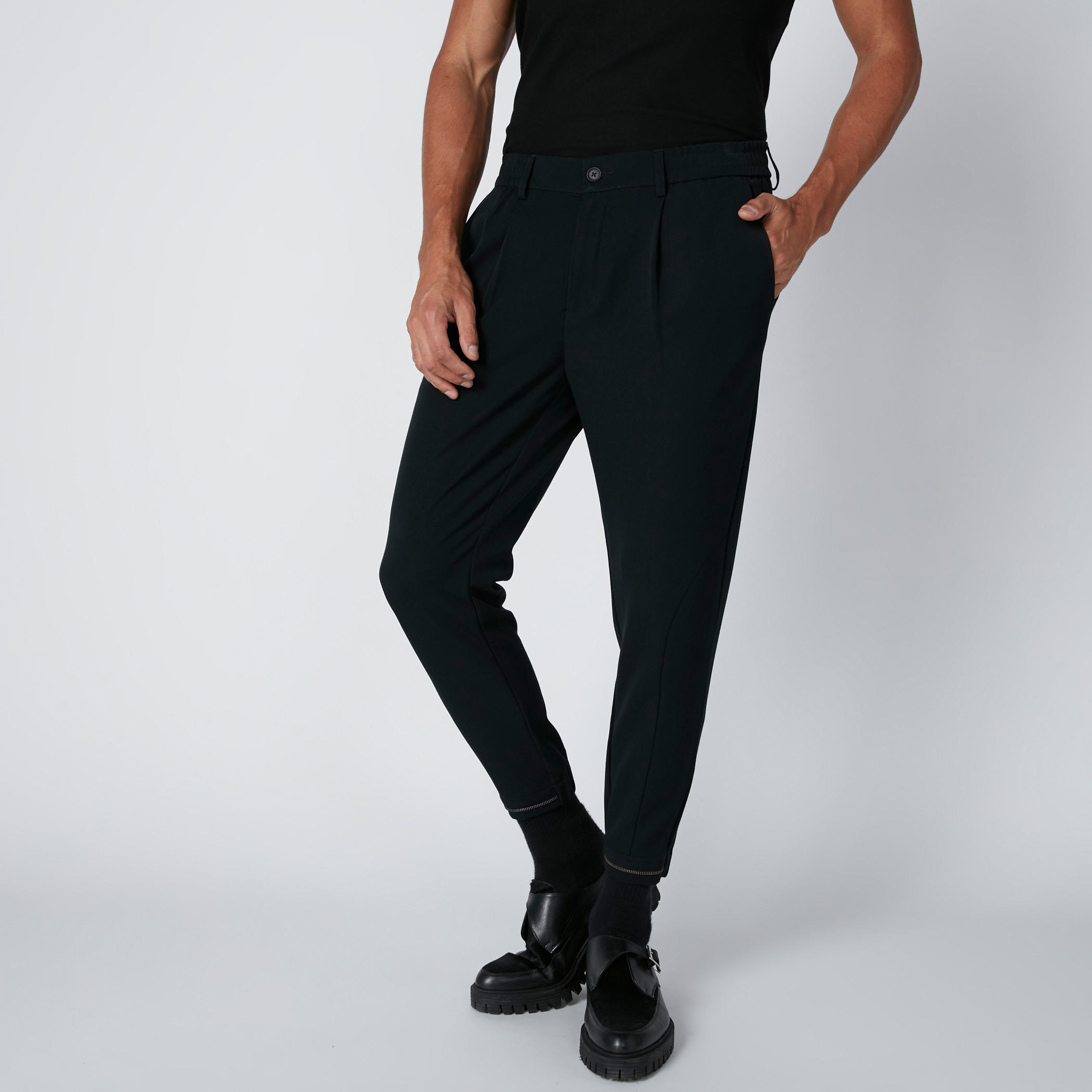 Full Length Trousers with Pocket Detail and Belt Loops-men-clothing-bottoms-trousersandchinos-trousers-image-1