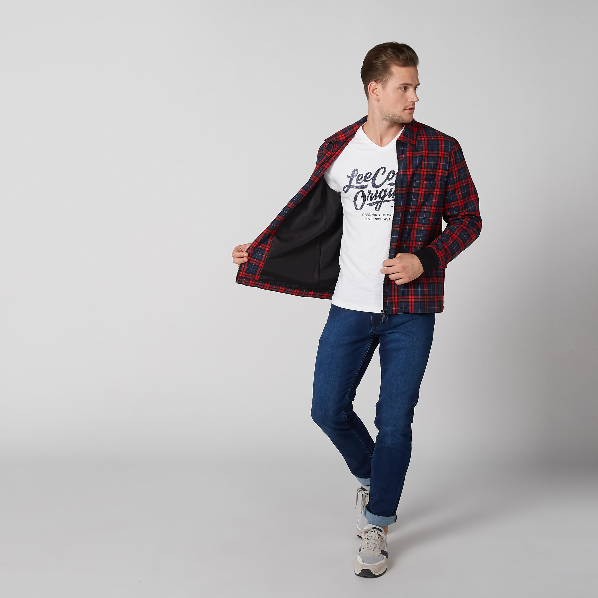 جاكيت كاروهات بأكمام طويلة وسحّاب إغلاق-men-clothing-jacketsandblazers-jackets-image-2