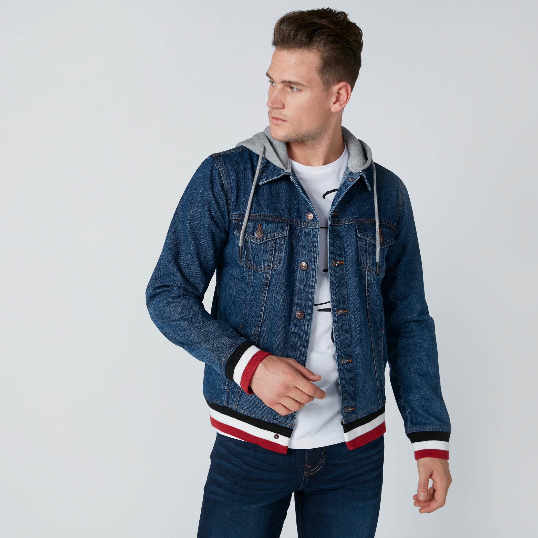 Denim Jacket in Regular Fit with Hood-men-clothing-jacketsandblazers-jackets-image-1