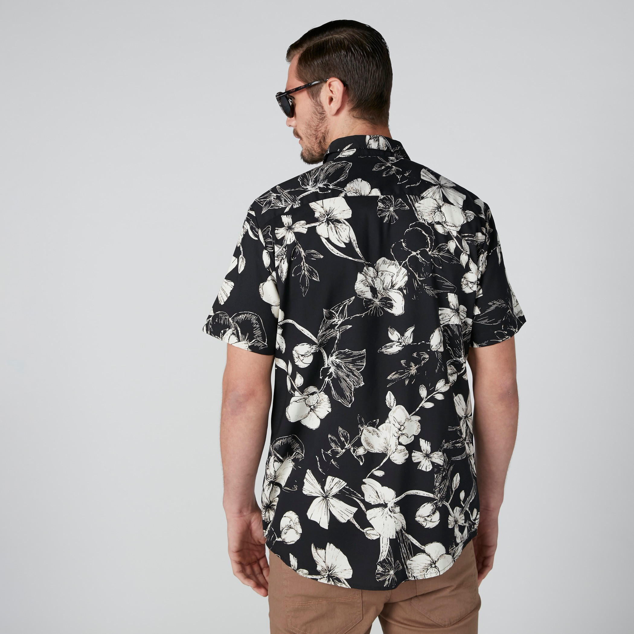 Floral Printed Shirt with Short Sleeves-men-clothing-shirts-image-2