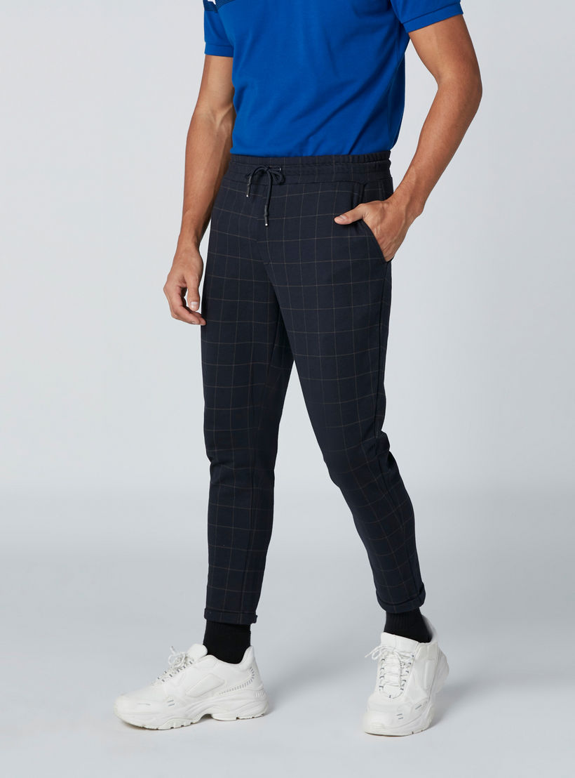 Chequered Pants with Pocket Detail and Drawstring-men-clothing-bottoms-trousersandchinos-trousers-image-1
