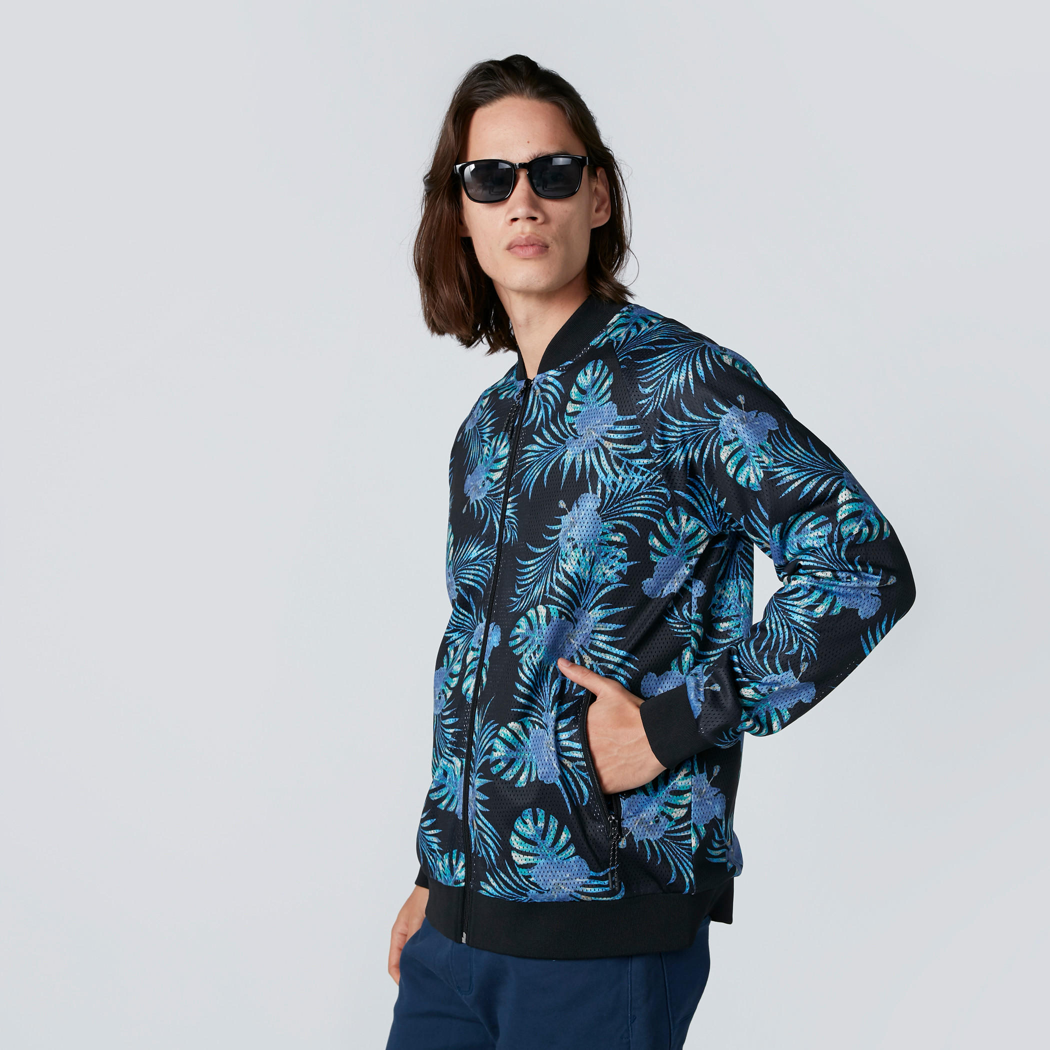 Printed Jacket with Long Sleeves and Zip Closure-men-clothing-jacketsandblazers-jackets-image-1