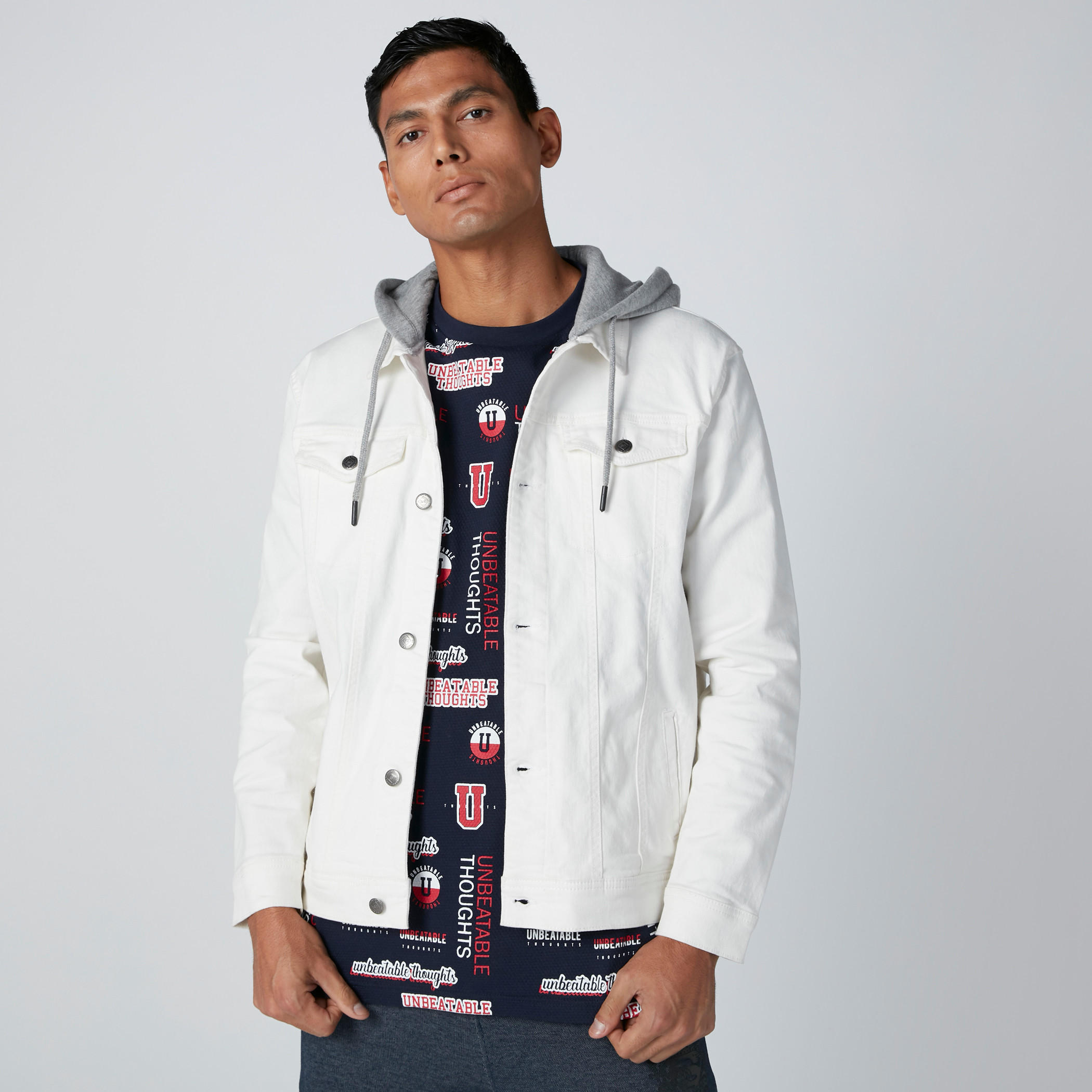 Hooded Denim Jacket with Pocket Detail-men-clothing-jacketsandblazers-jackets-image-1