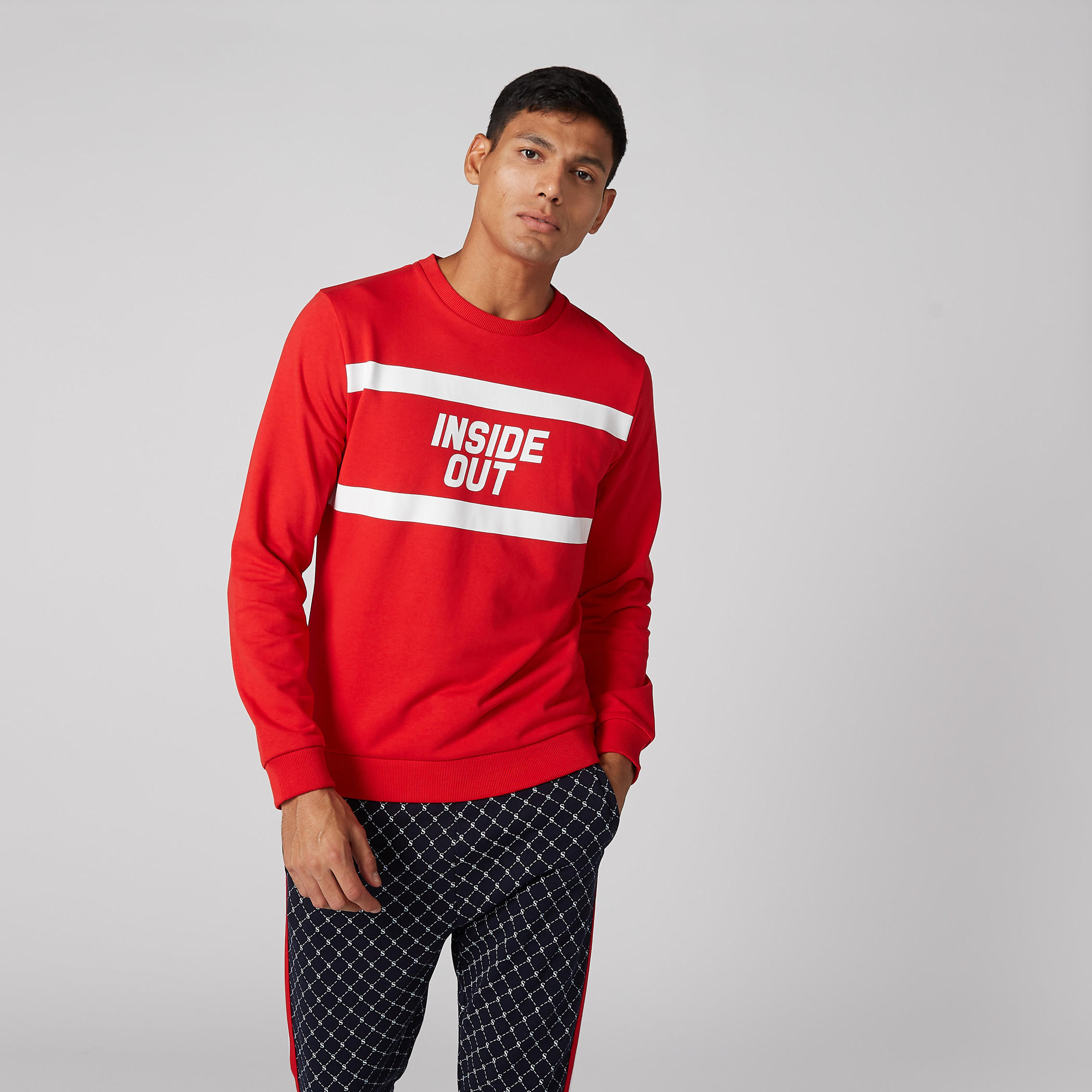 Printed Sweatshirt with Round Neck and Long Sleeves-men-winterwear-hoodiesandsweatshirts-image-1