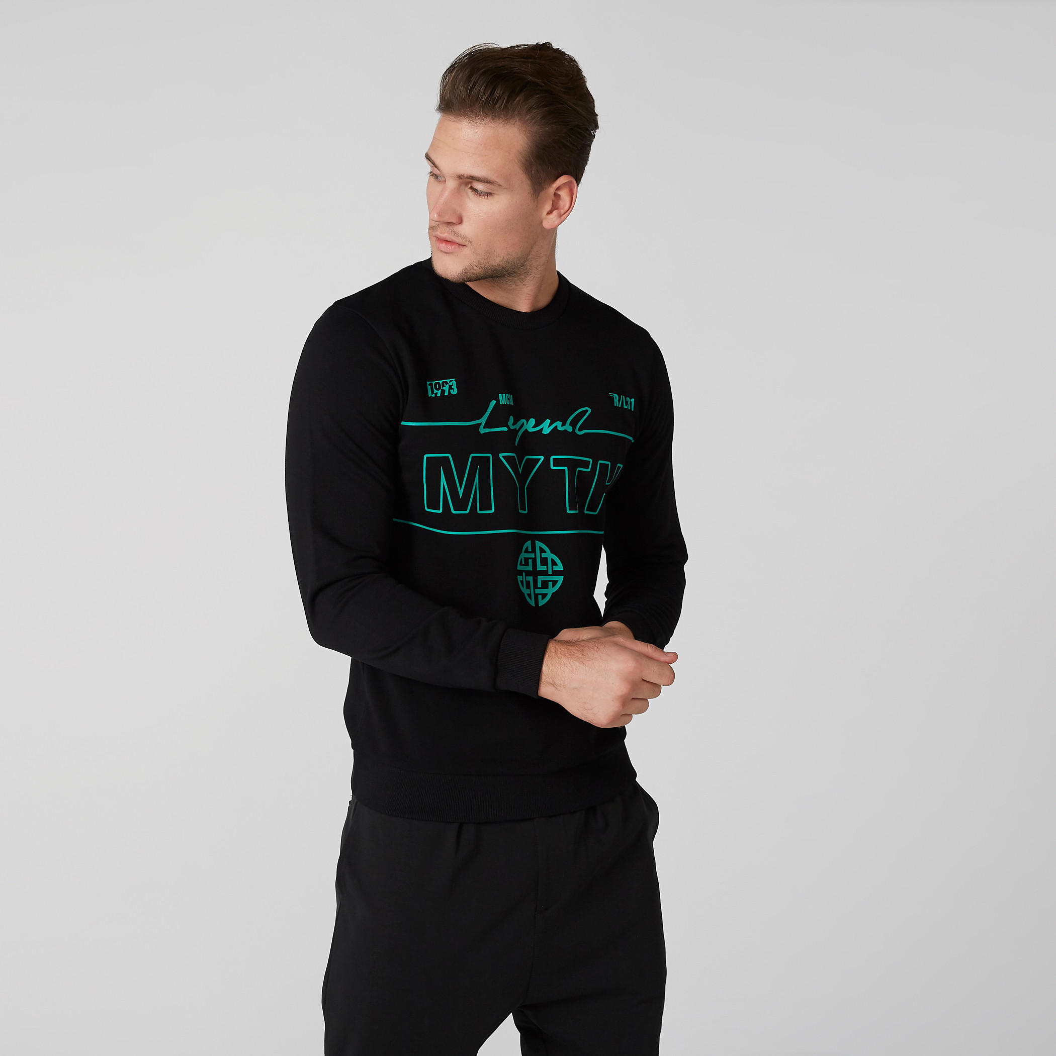 Printed Sweatshirt with Crew Neck and Long Sleeves-men-winterwear-hoodiesandsweatshirts-image-3