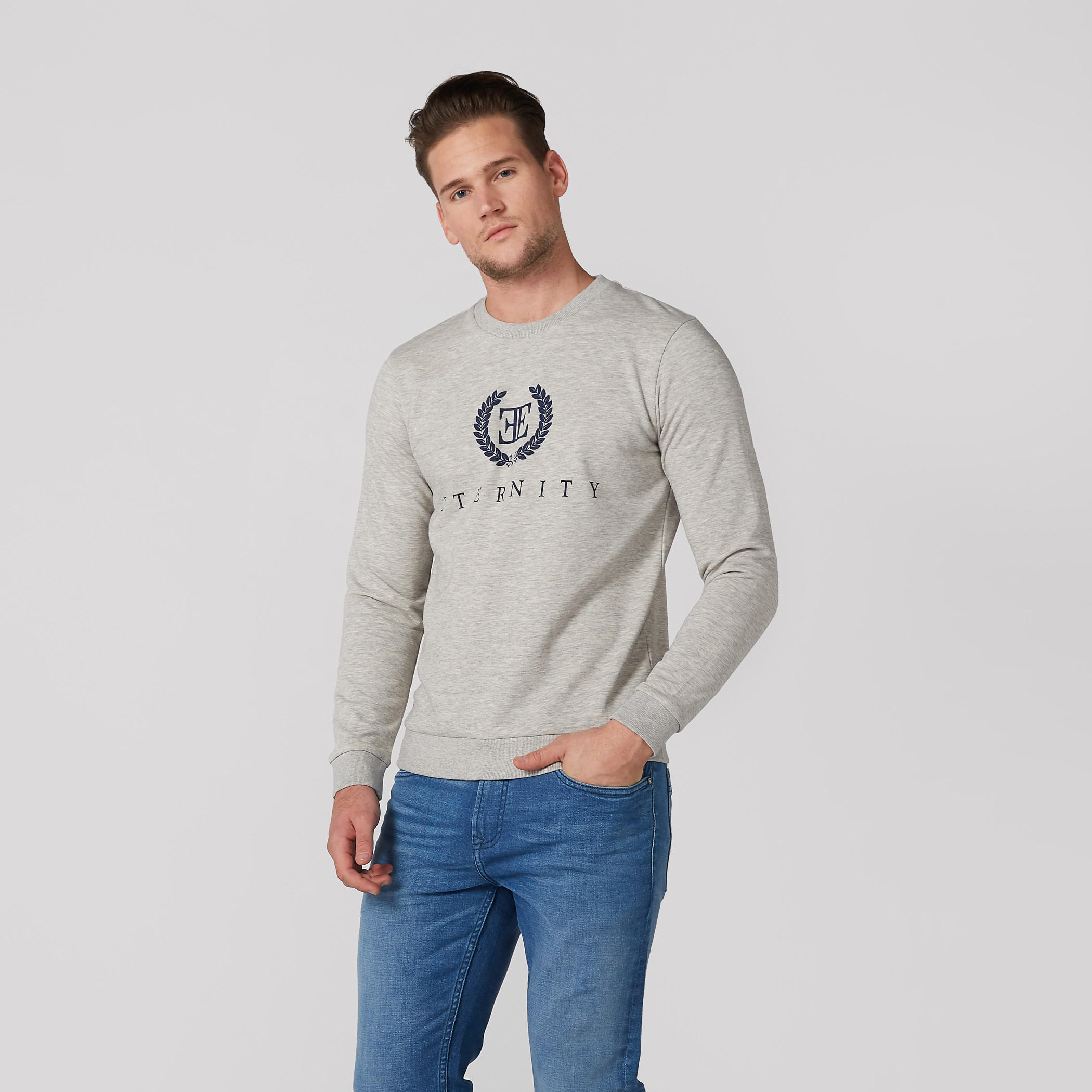 Printed Sweatshirt with Crew Neck and Long Sleeves-men-winterwear-hoodiesandsweatshirts-image-1