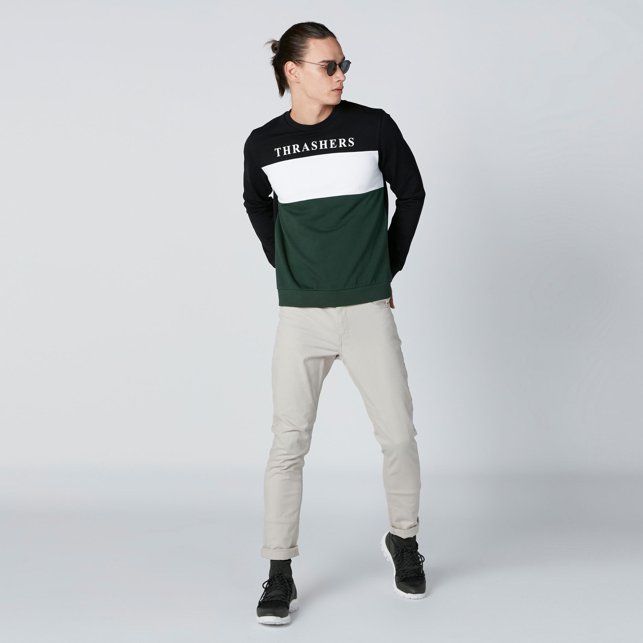 Printed Sweatshirt with Long Sleeves and Round Neck-men-winterwear-hoodiesandsweatshirts-image-1