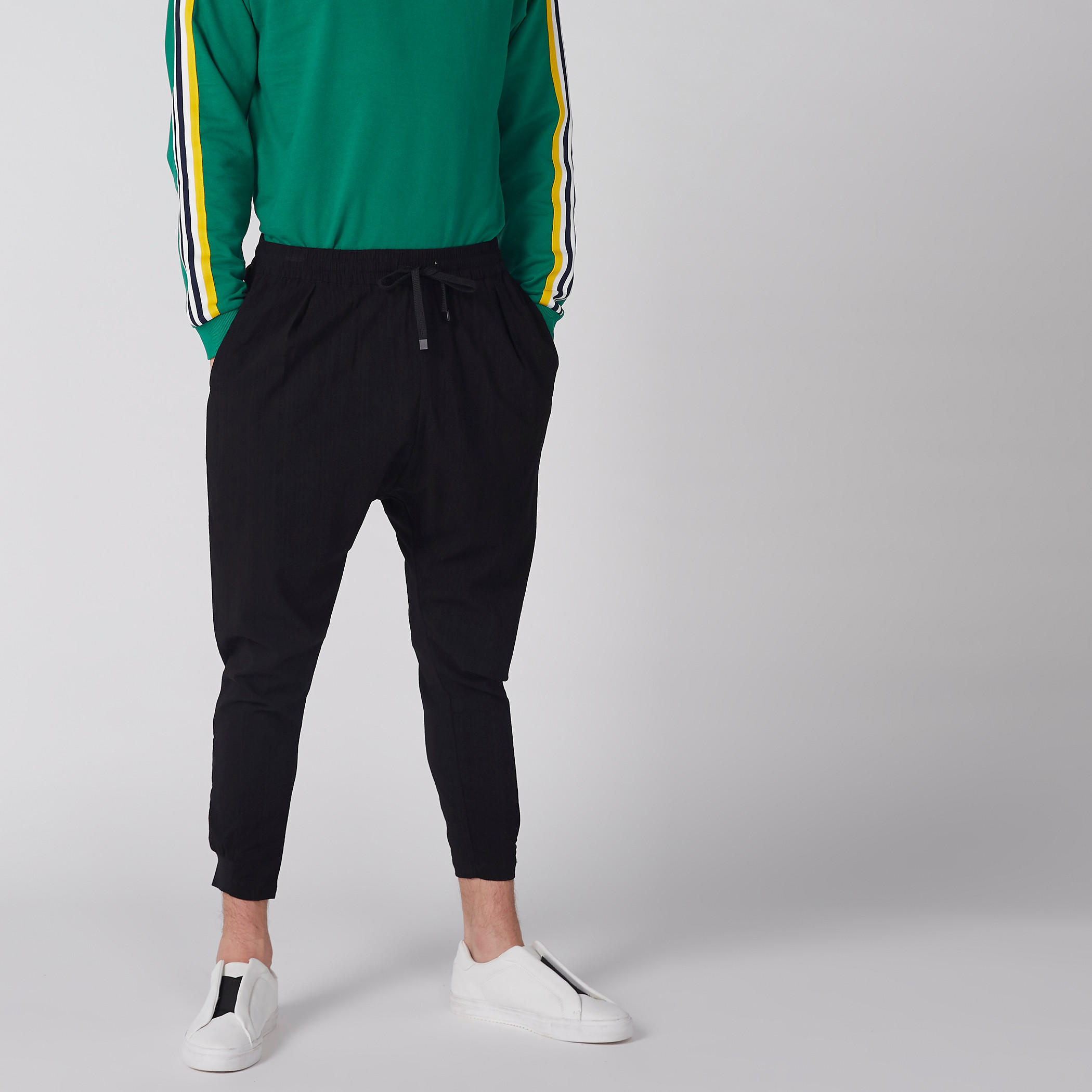 Ankle Length Jog Pants with Elasticised Waistband and Drawstring-men-clothing-bottoms-joggers-image-1