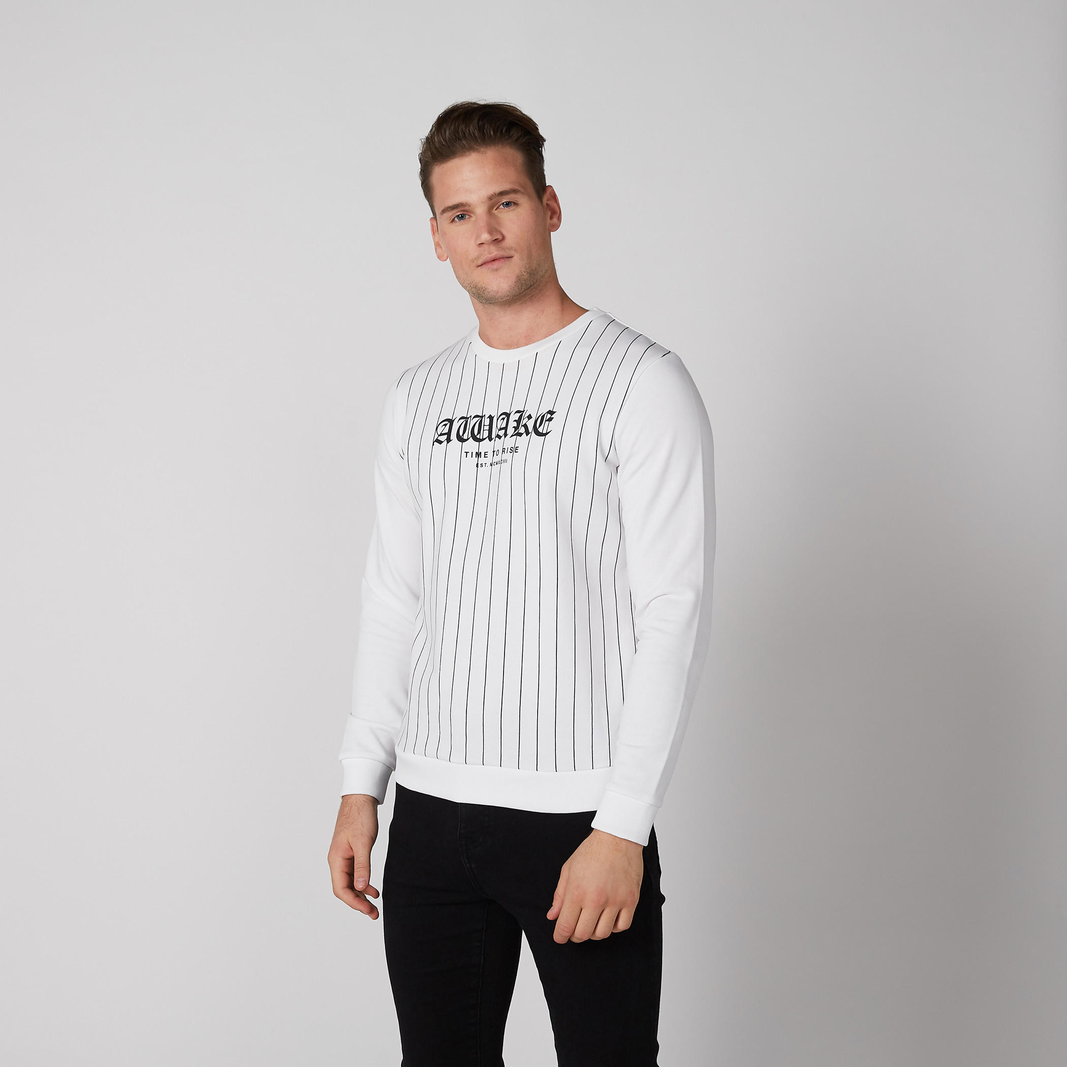 Striped Sweatshirt with Crew Neck-men-winterwear-hoodiesandsweatshirts-image-1