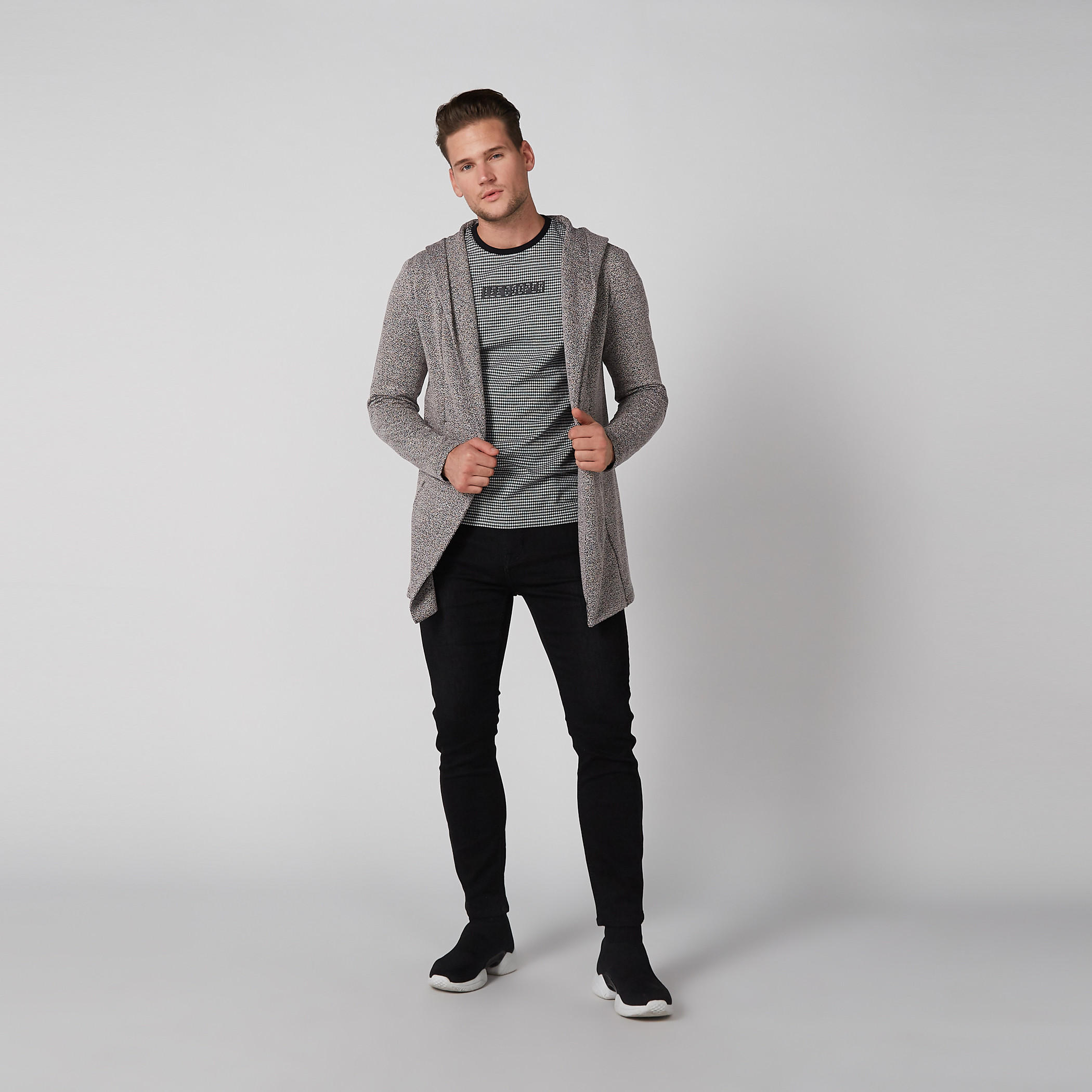 سترة كارديجان مفتوحة من الأمام بقبعة وجيوب كانجارو-men-clothing-sweatersandpullovers-image-1
