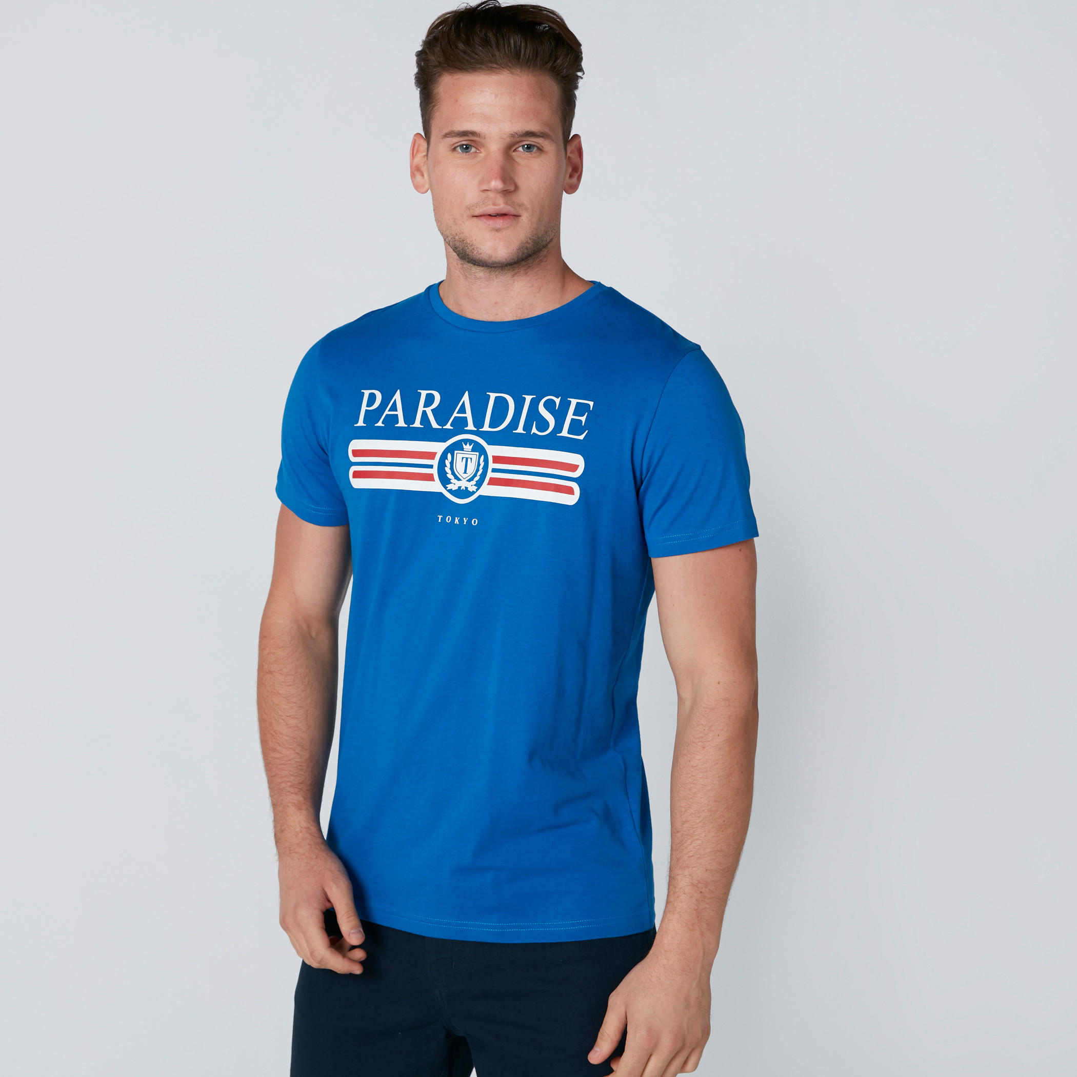 Printed T-Shirt with Short Sleeves-men-clothing-tshirtsandpolos-tshirts-image-1