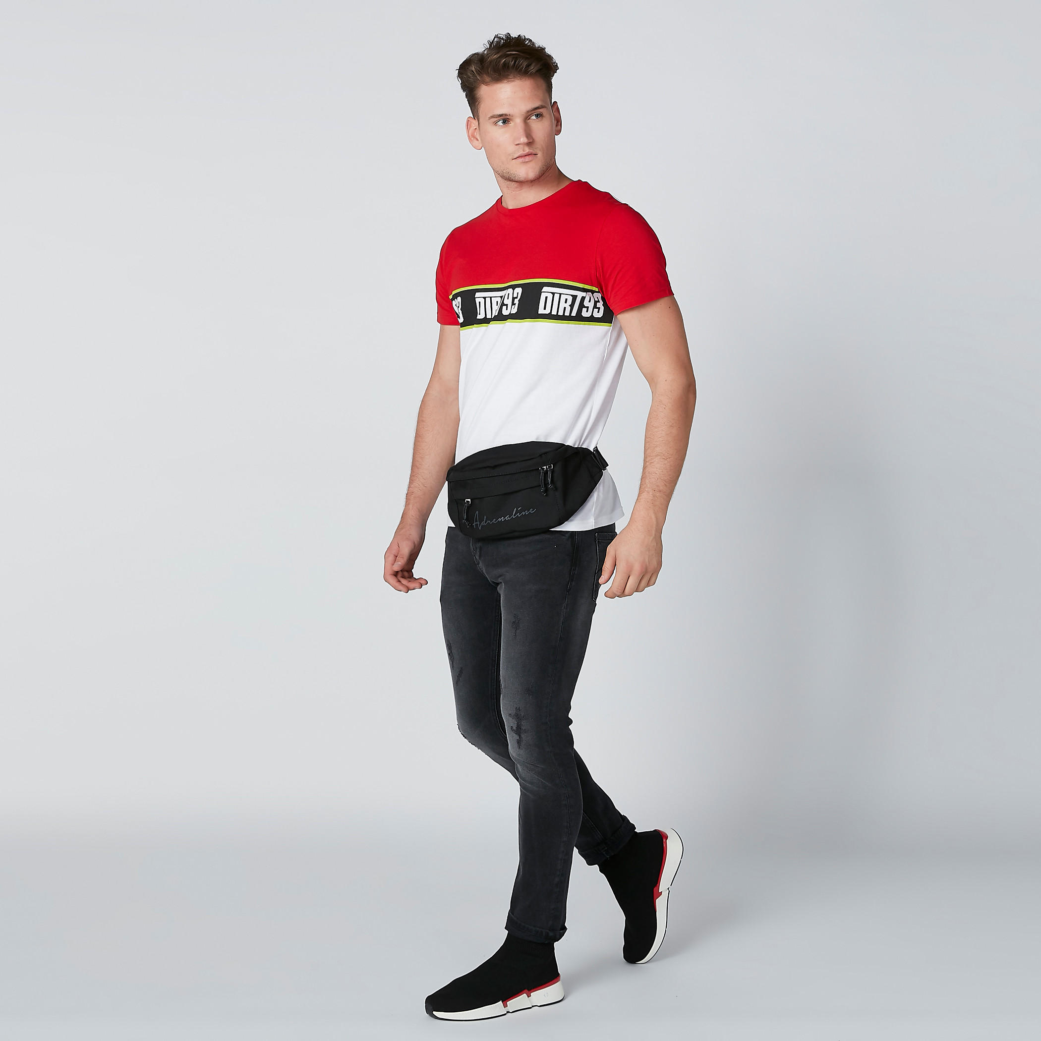 Panel Printed T-Shirt with Round Neck and Short Sleeves-men-clothing-tshirtsandpolos-tshirts-image-3