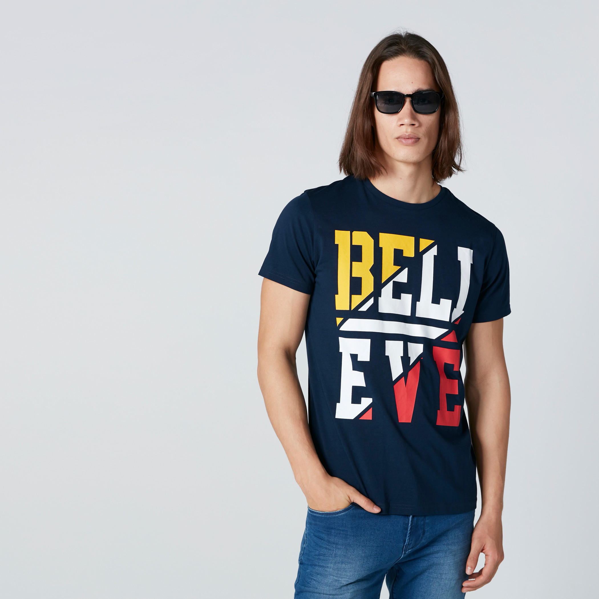 Printed T-Shirt with Short Sleeves-men-clothing-tshirtsandpolos-tshirts-image-1