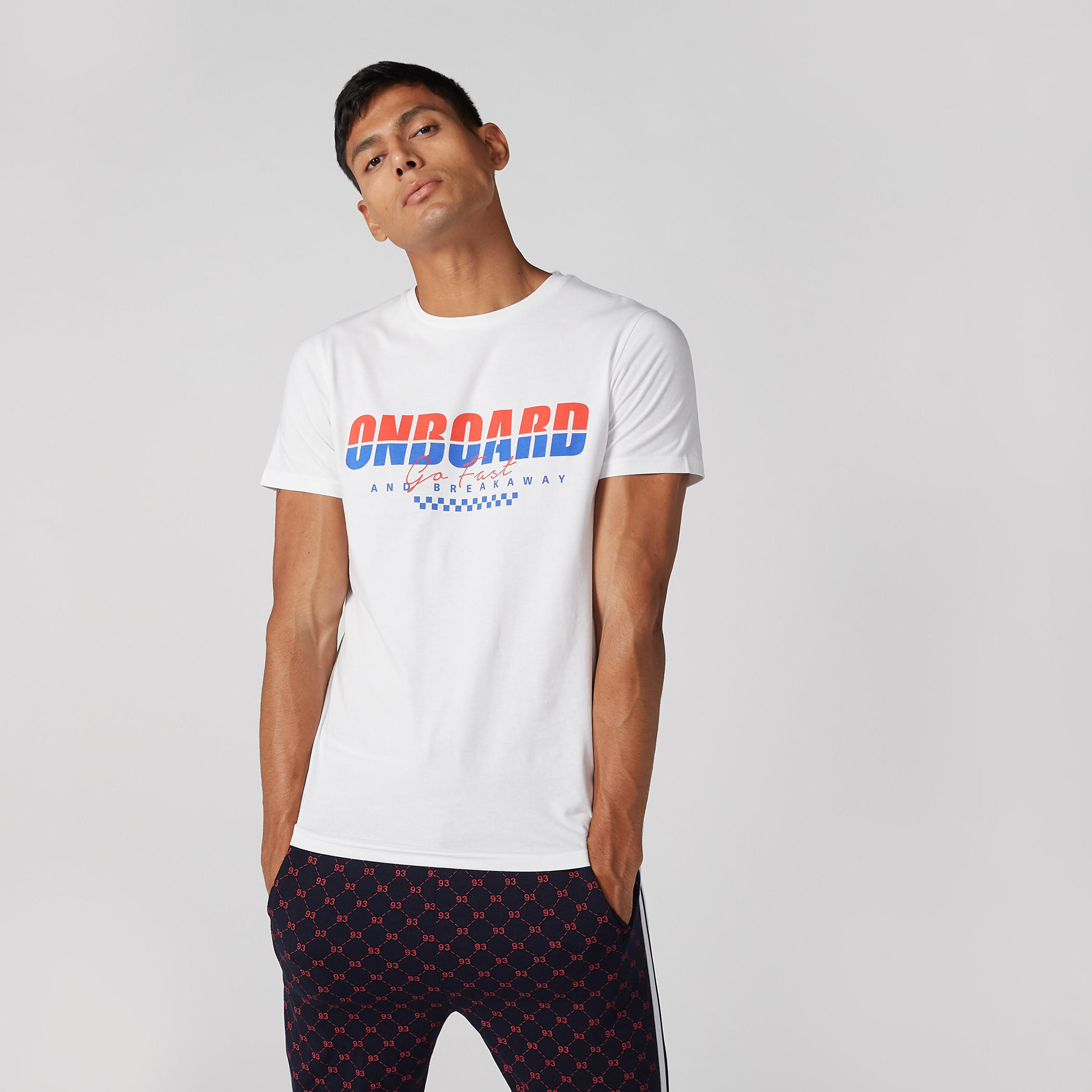 Text Printed Crew Neck Short Sleeves T-Shirt-men-clothing-tshirtsandpolos-tshirts-image-1