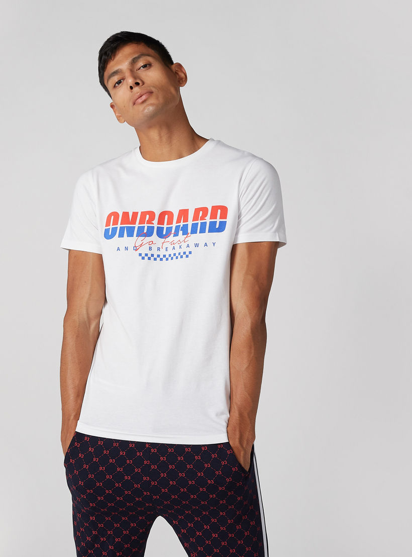 Text Printed Crew Neck Short Sleeves T-Shirt-men-clothing-tshirtsandpolos-tshirts-image-1
