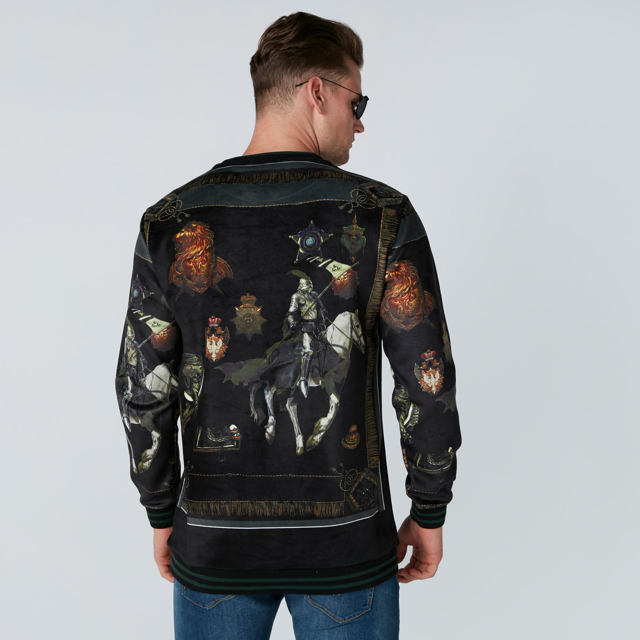 Printed Sweatshirt with Round Neck and Long Sleeves-men-winterwear-hoodiesandsweatshirts-image-1