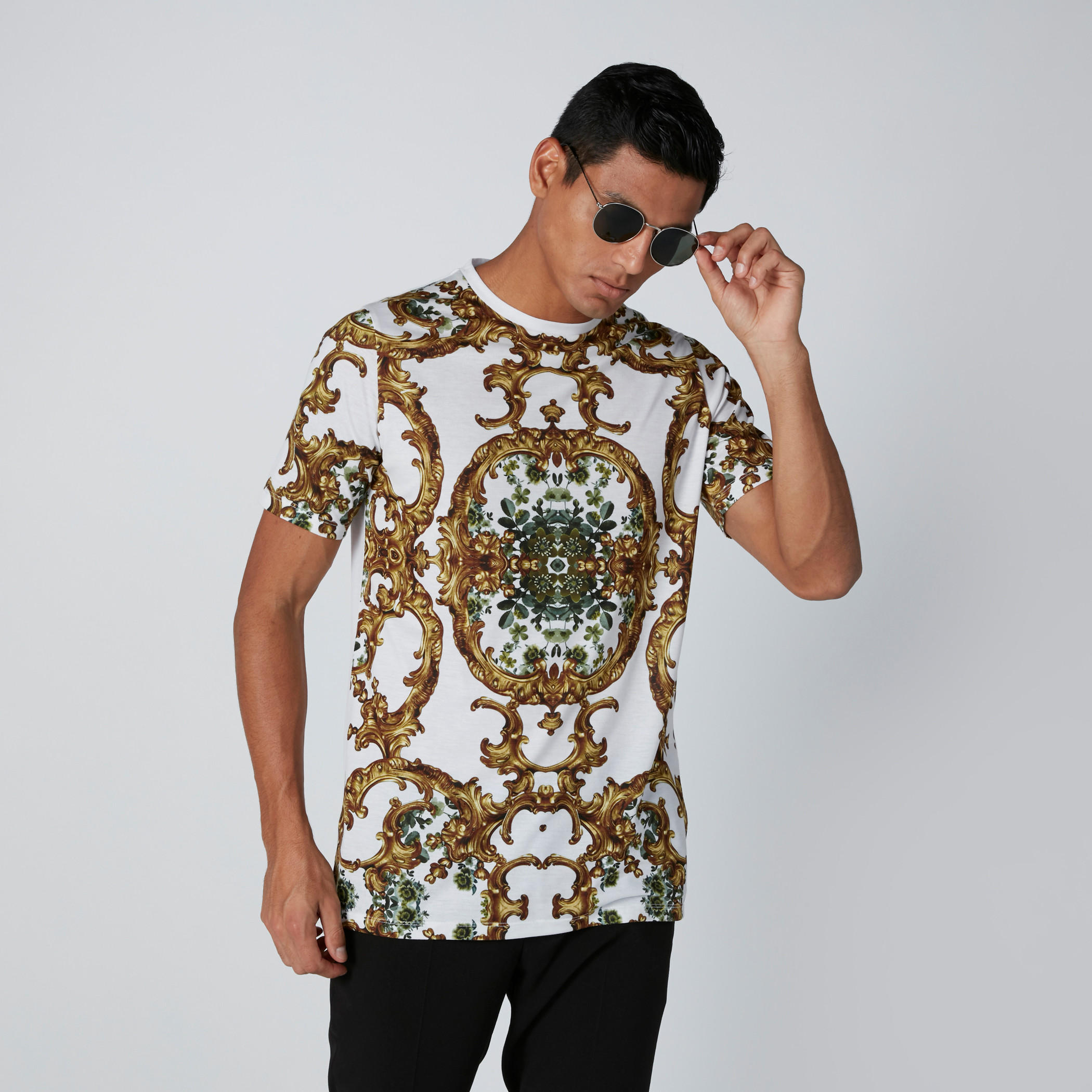 Printed T-Shirt with Round Neck and Short Sleeves-men-clothing-tshirtsandpolos-tshirts-image-1
