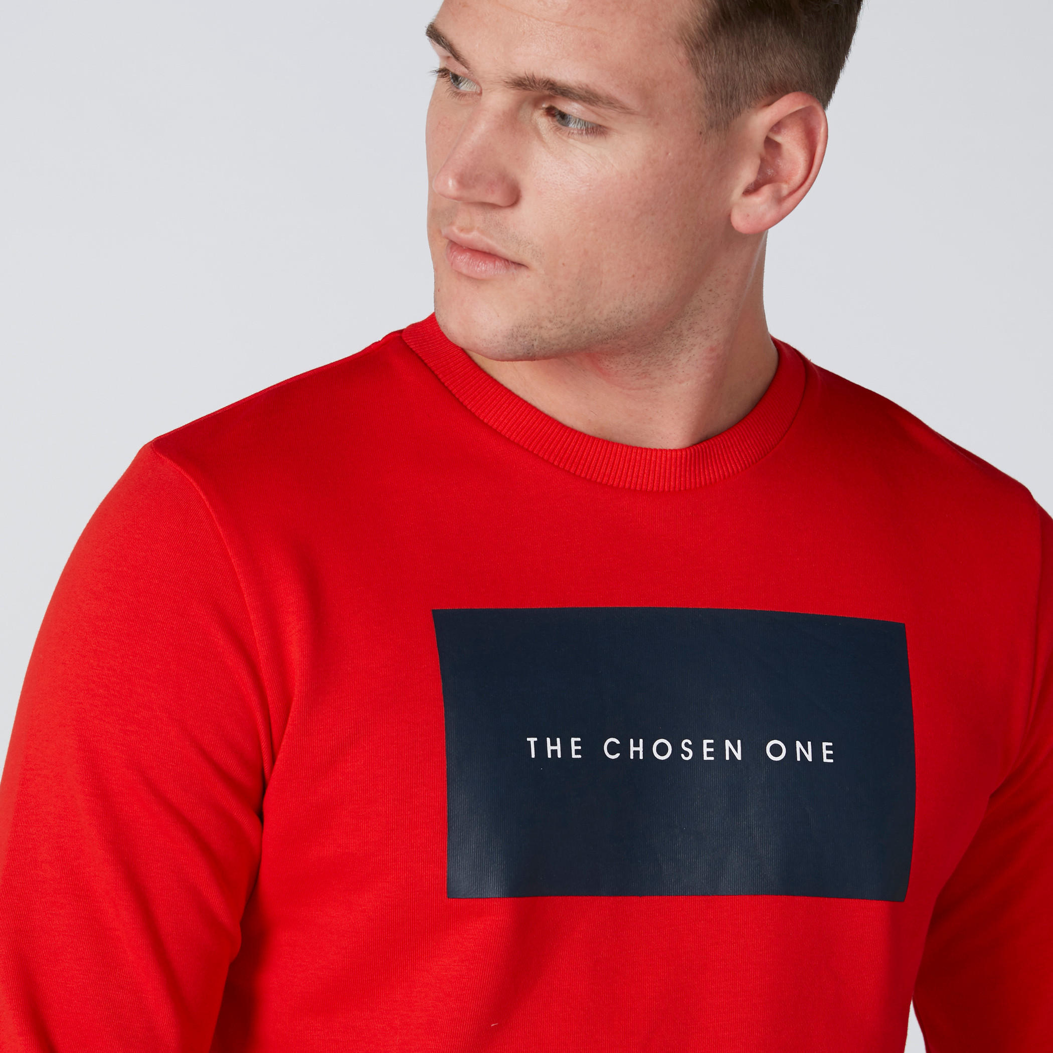 سويت شيرت بياقة ضيّقة وأكمام طويلة وطبعات ذا تشوزن وان-men-winterwear-hoodiesandsweatshirts-image-1