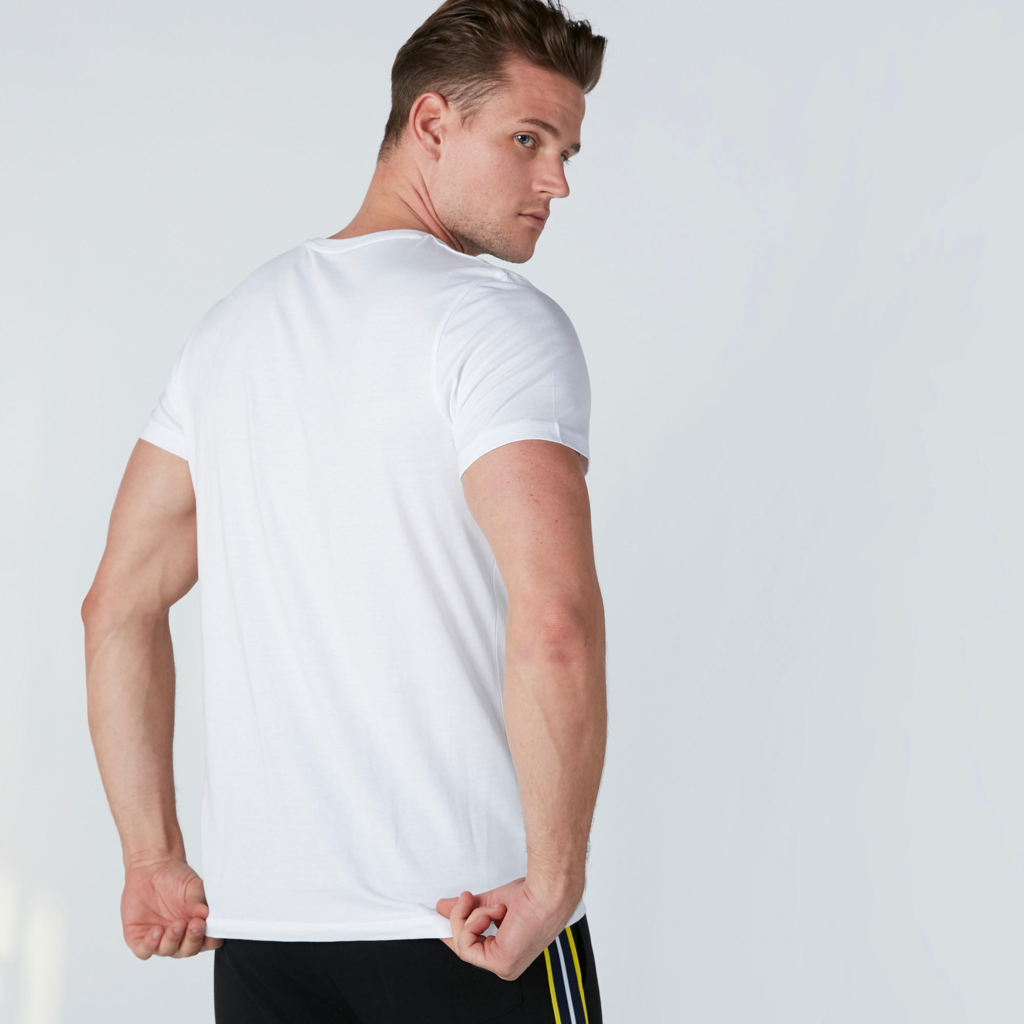 Text Printed Crew Neck T-Shirt with Short Sleeves-men-clothing-tshirtsandpolos-tshirts-image-2
