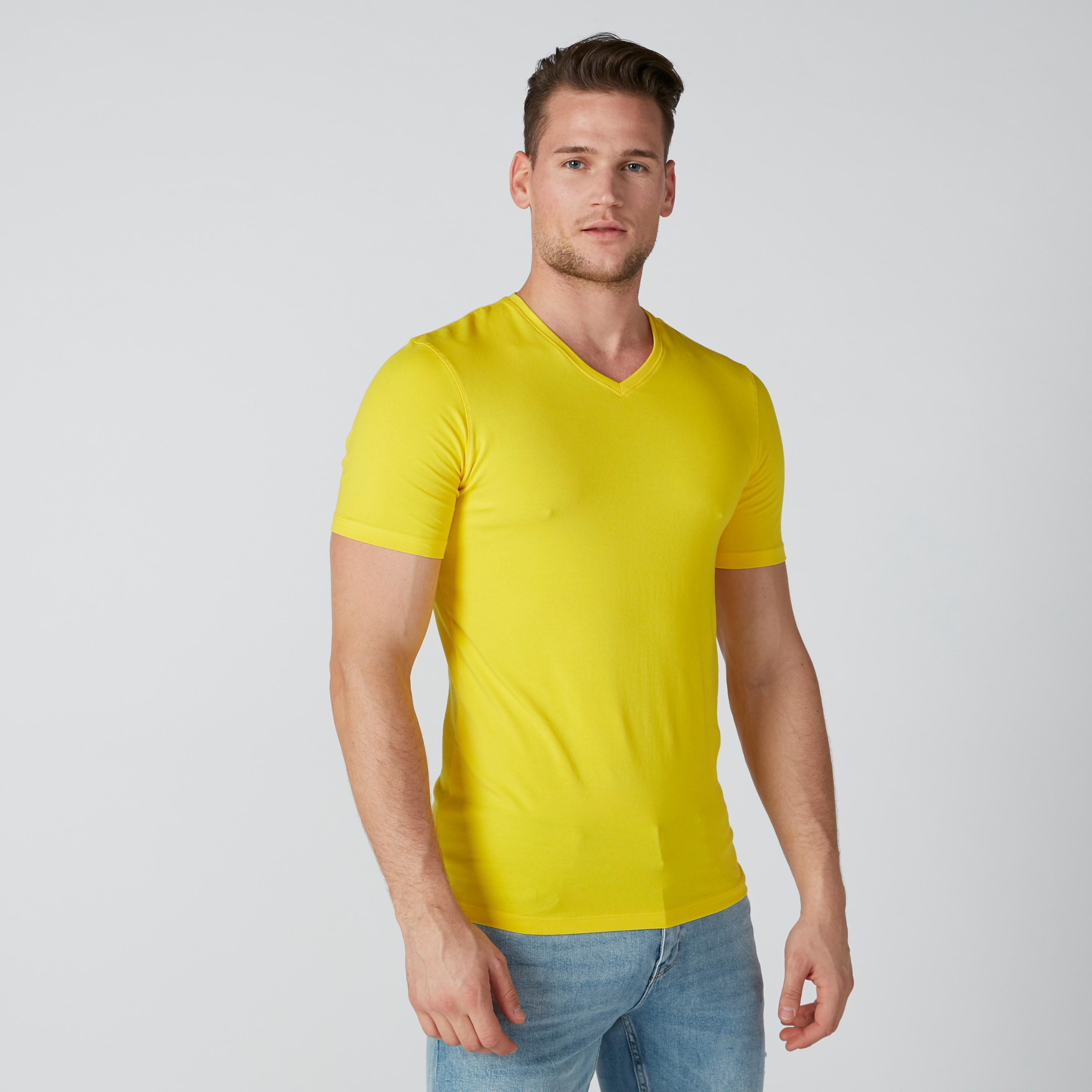 V-Neck T-Shirt with Short Sleeves-men-clothing-tshirtsandpolos-tshirts-image-1