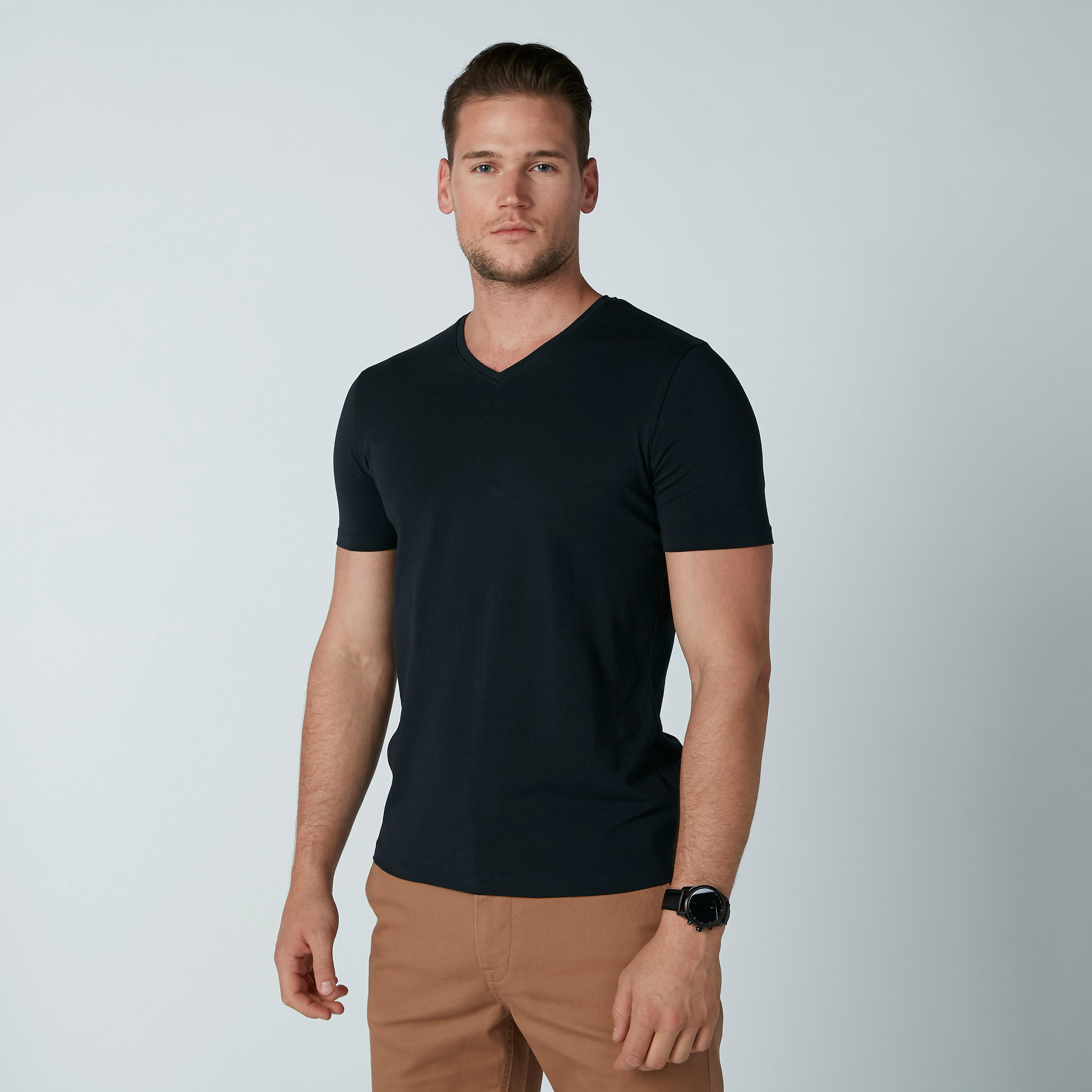 V-Neck T-Shirt with Short Sleeves-men-clothing-tshirtsandpolos-tshirts-image-2