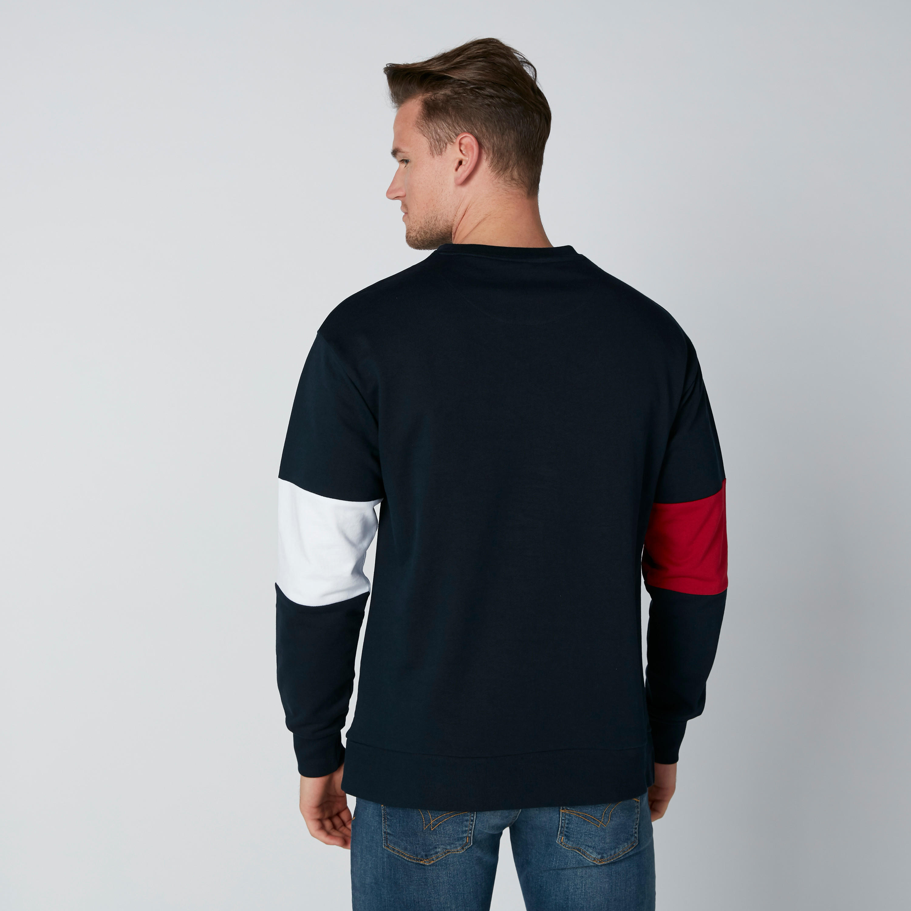 Printed Round Neck Sweatshirt with Long Sleeves-men-winterwear-hoodiesandsweatshirts-image-3