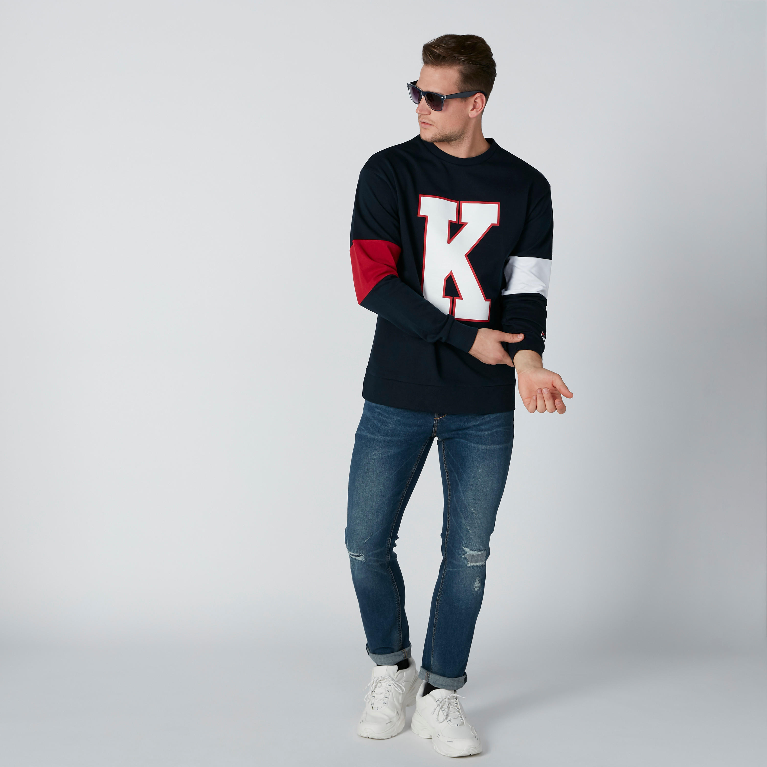 Printed Round Neck Sweatshirt with Long Sleeves-men-winterwear-hoodiesandsweatshirts-image-2