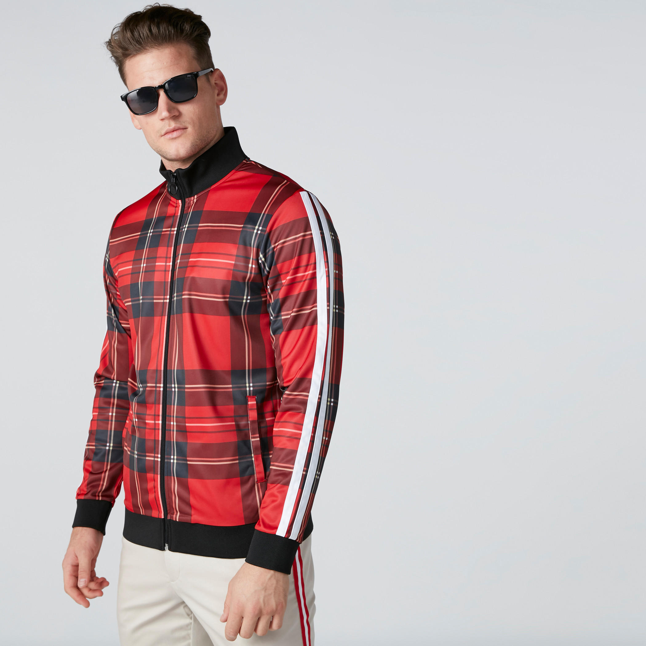 سويت شيرت كاروهات بأكمام طويلة وسحّاب إغلاق وجيوب-men-winterwear-hoodiesandsweatshirts-image-3