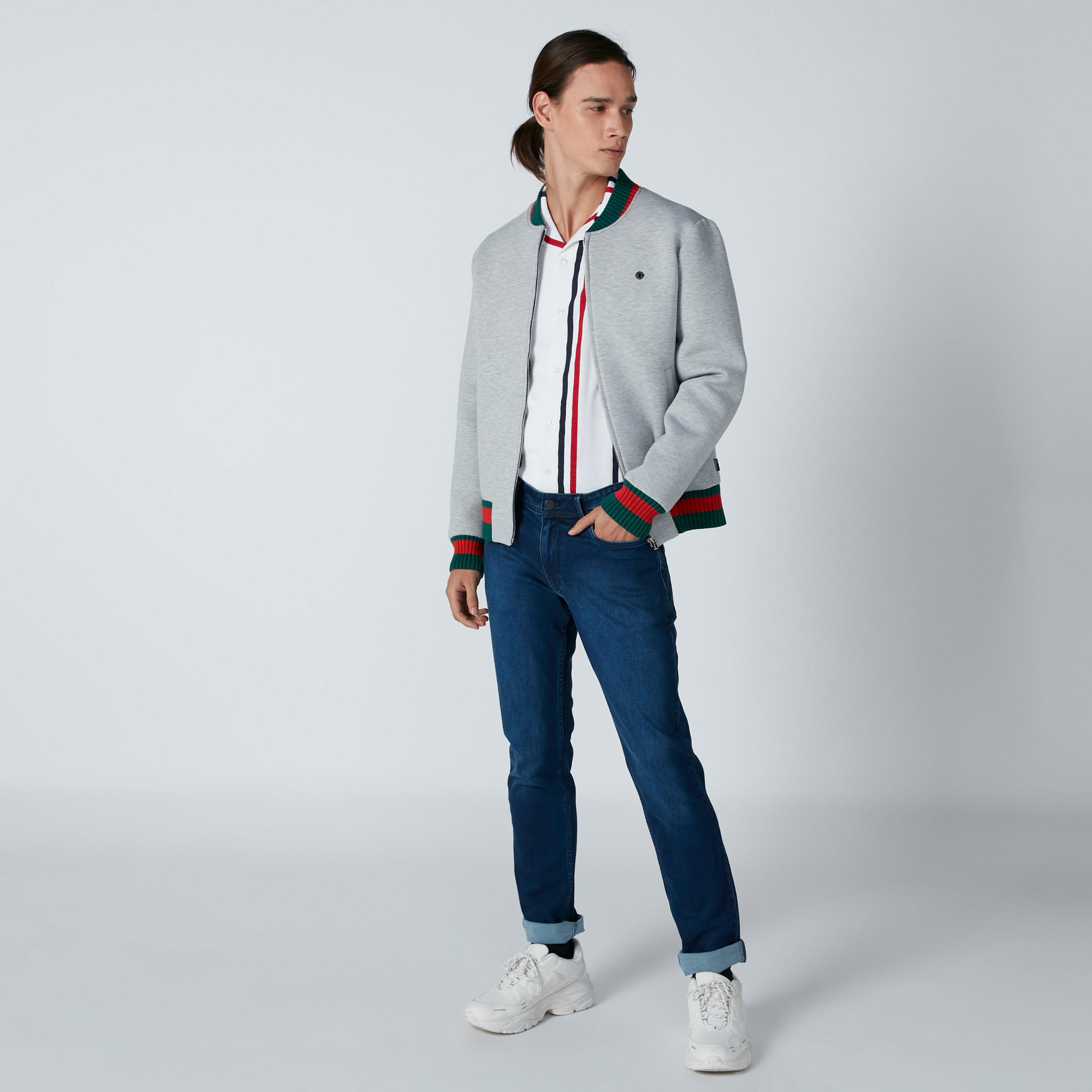 قميص مقلّم بأكمام قصيرة وأزرار-men-clothing-shirts-image-2