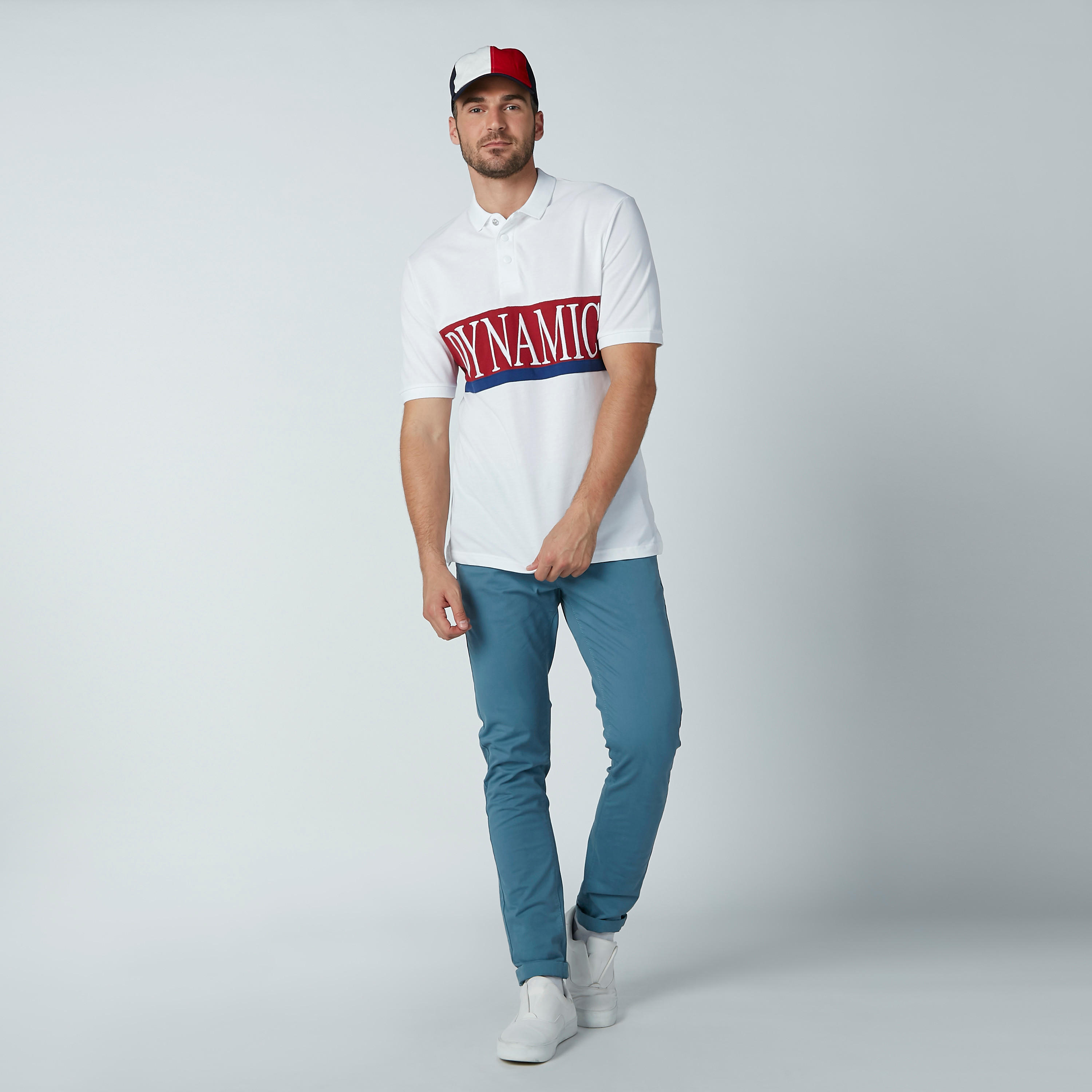 تيشيرت فضفاض مطرّز بياقة بولو وأكمام قصيرة-men-clothing-tshirtsandpolos-polos-image-2
