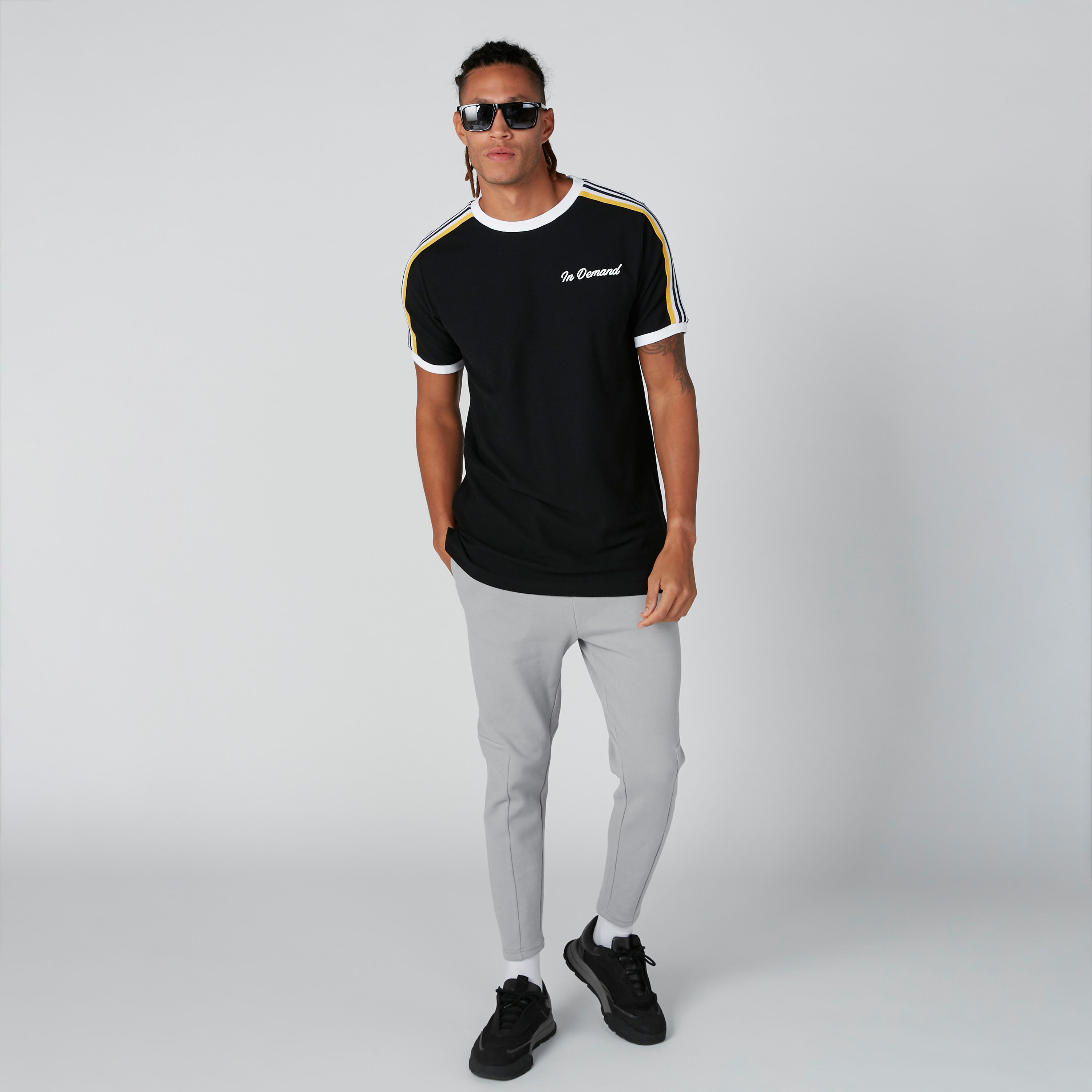 Tape Detail T-Shirt with Round Neck-men-clothing-tshirtsandpolos-tshirts-image-3