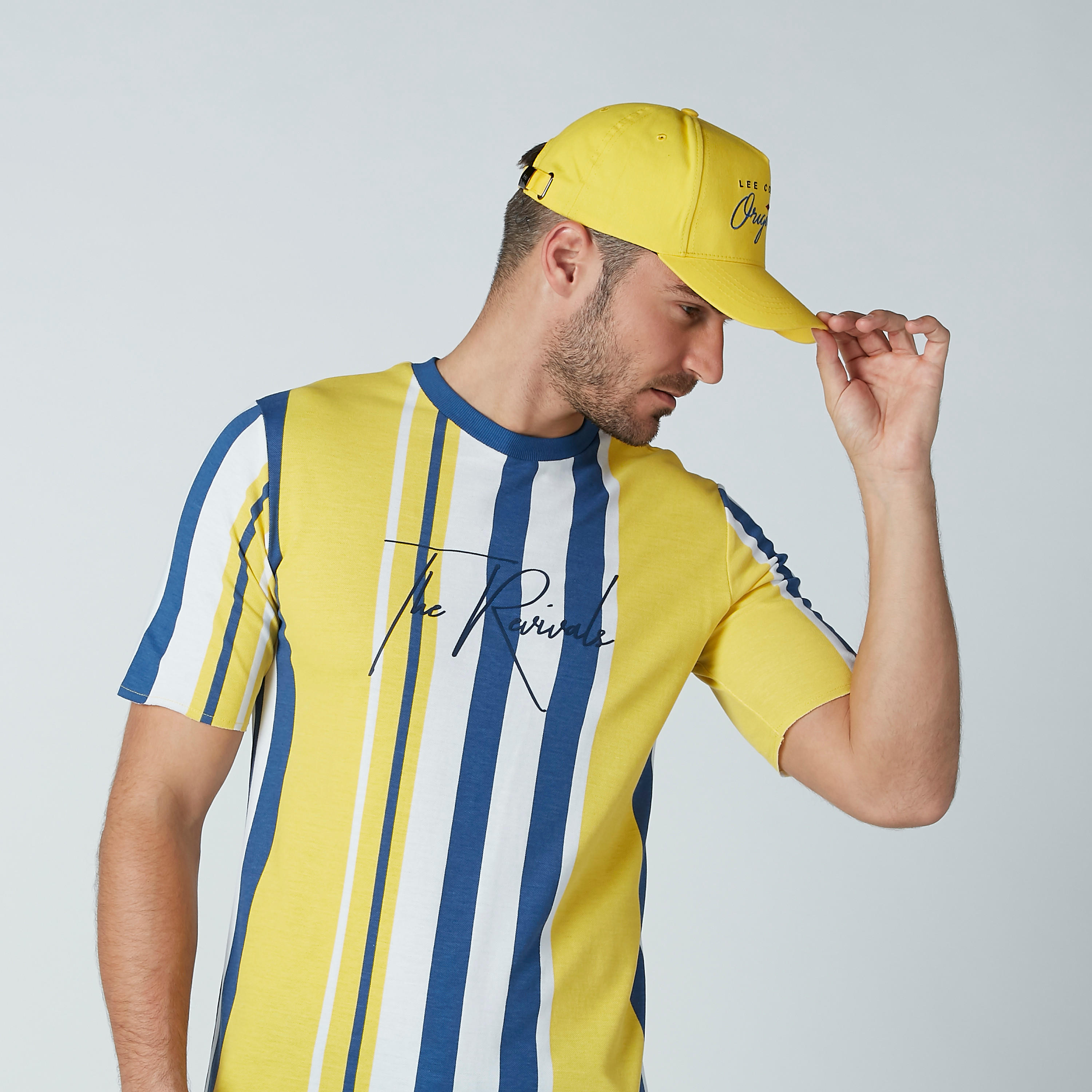 تيشيرت فضفاض مقلّم بأكمام قصيرة-men-clothing-tshirtsandpolos-tshirts-image-2