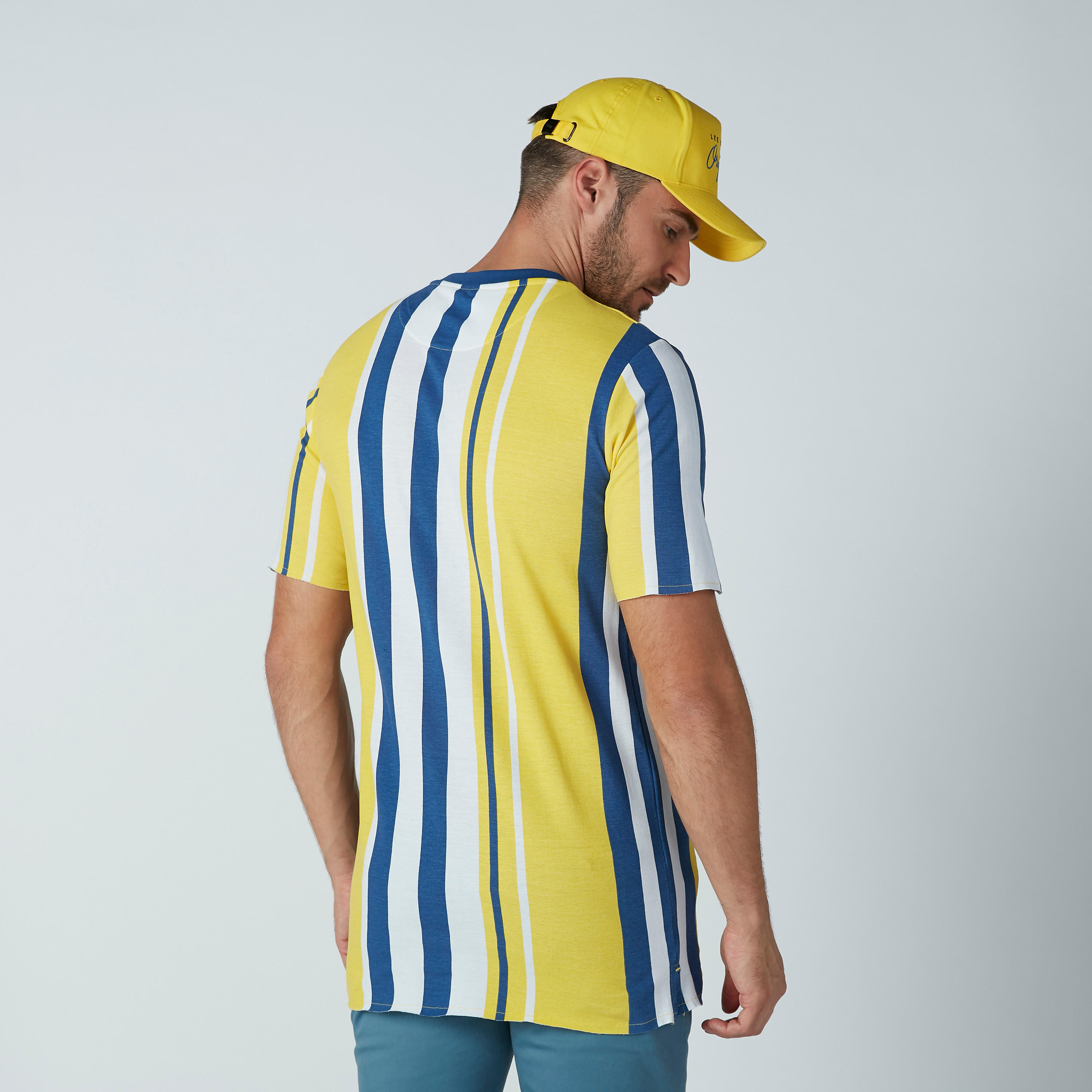 تيشيرت فضفاض مقلّم بأكمام قصيرة-men-clothing-tshirtsandpolos-tshirts-image-4