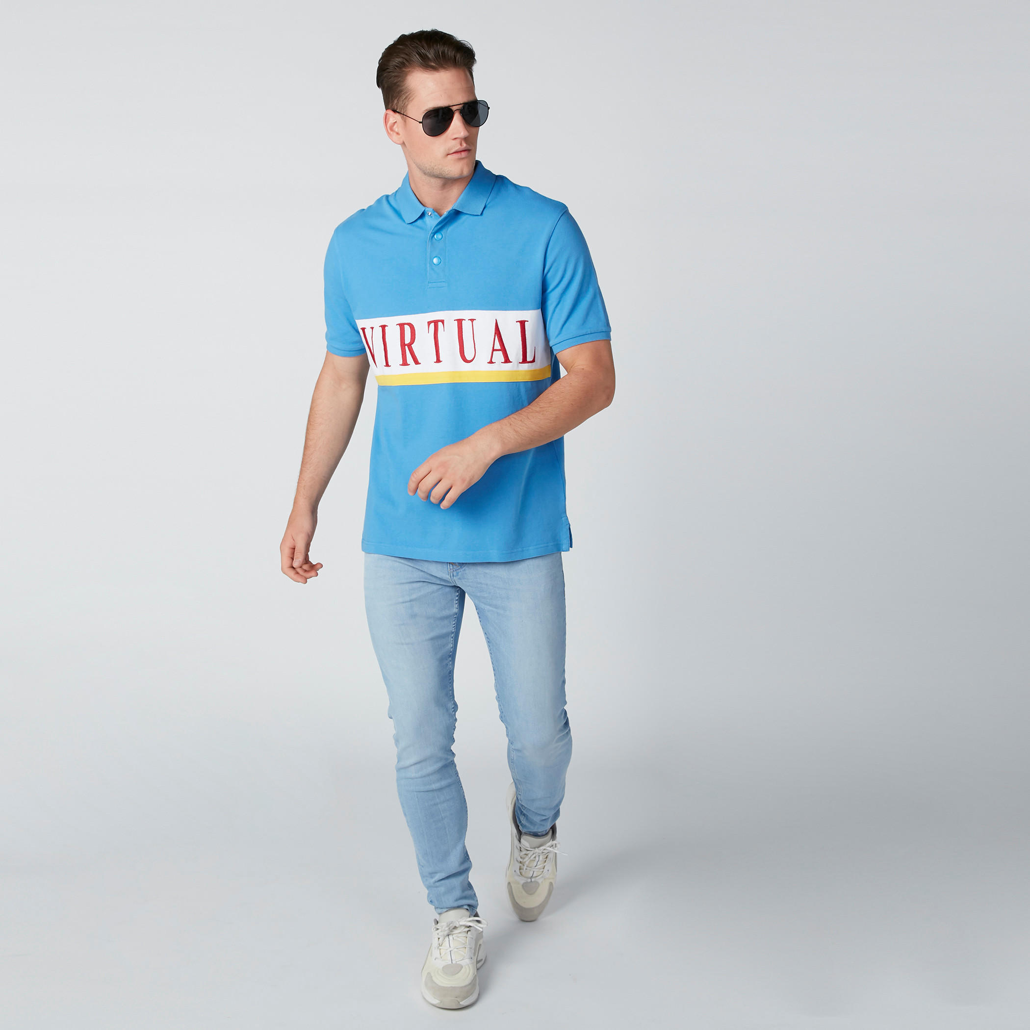 تيشيرت مطرز بياقة بولو وأكمام قصيرة وطبعات-men-clothing-tshirtsandpolos-polos-image-2