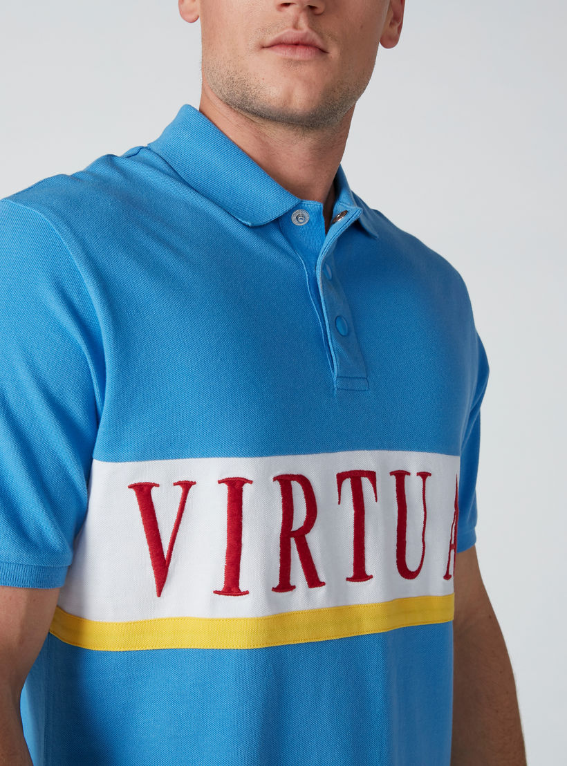 تيشيرت مطرز بياقة بولو وأكمام قصيرة وطبعات-men-clothing-tshirtsandpolos-polos-image-4