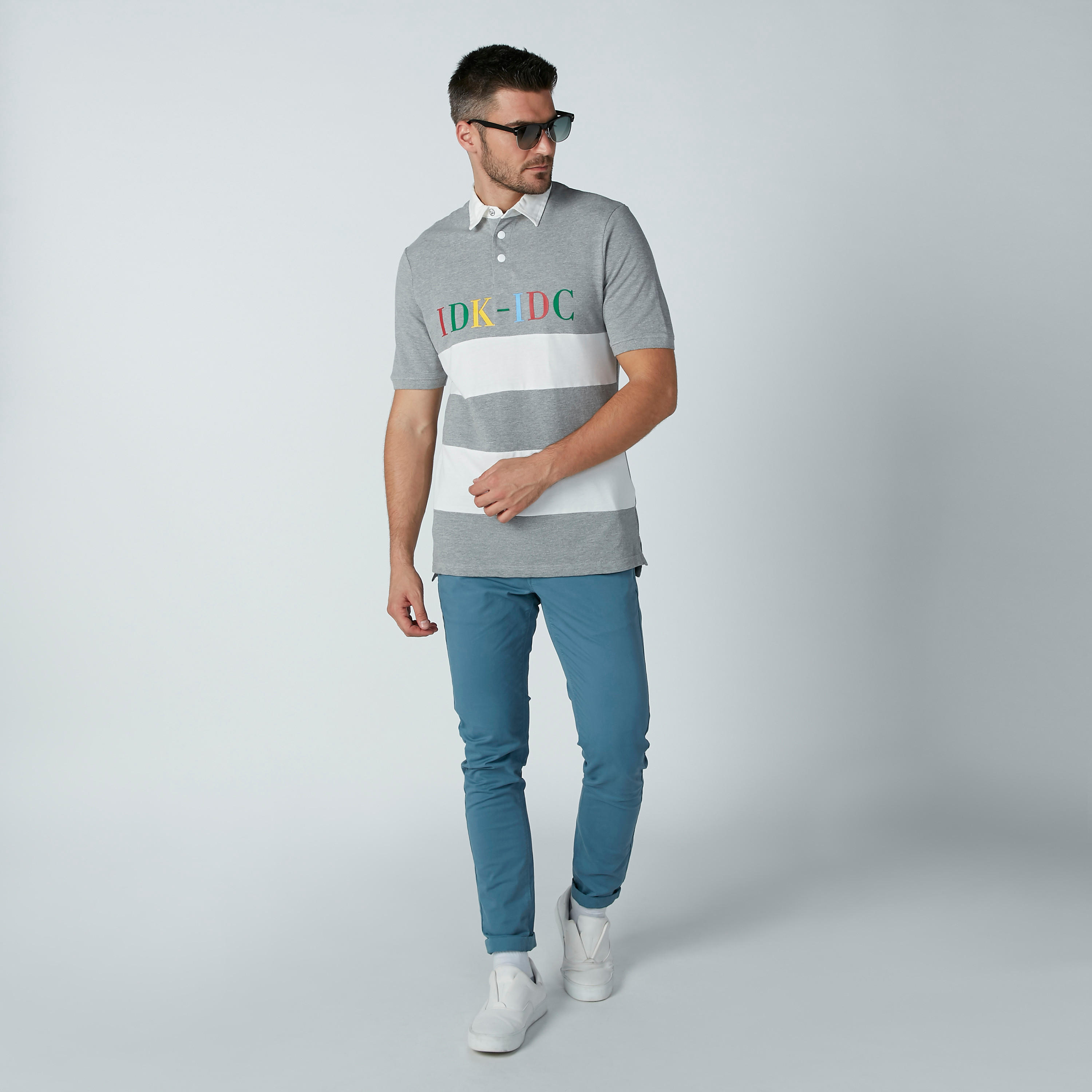 تيشيرت فضفاض بياقة بولو وأكمام قصيرة وطبعات-men-clothing-tshirtsandpolos-polos-image-2