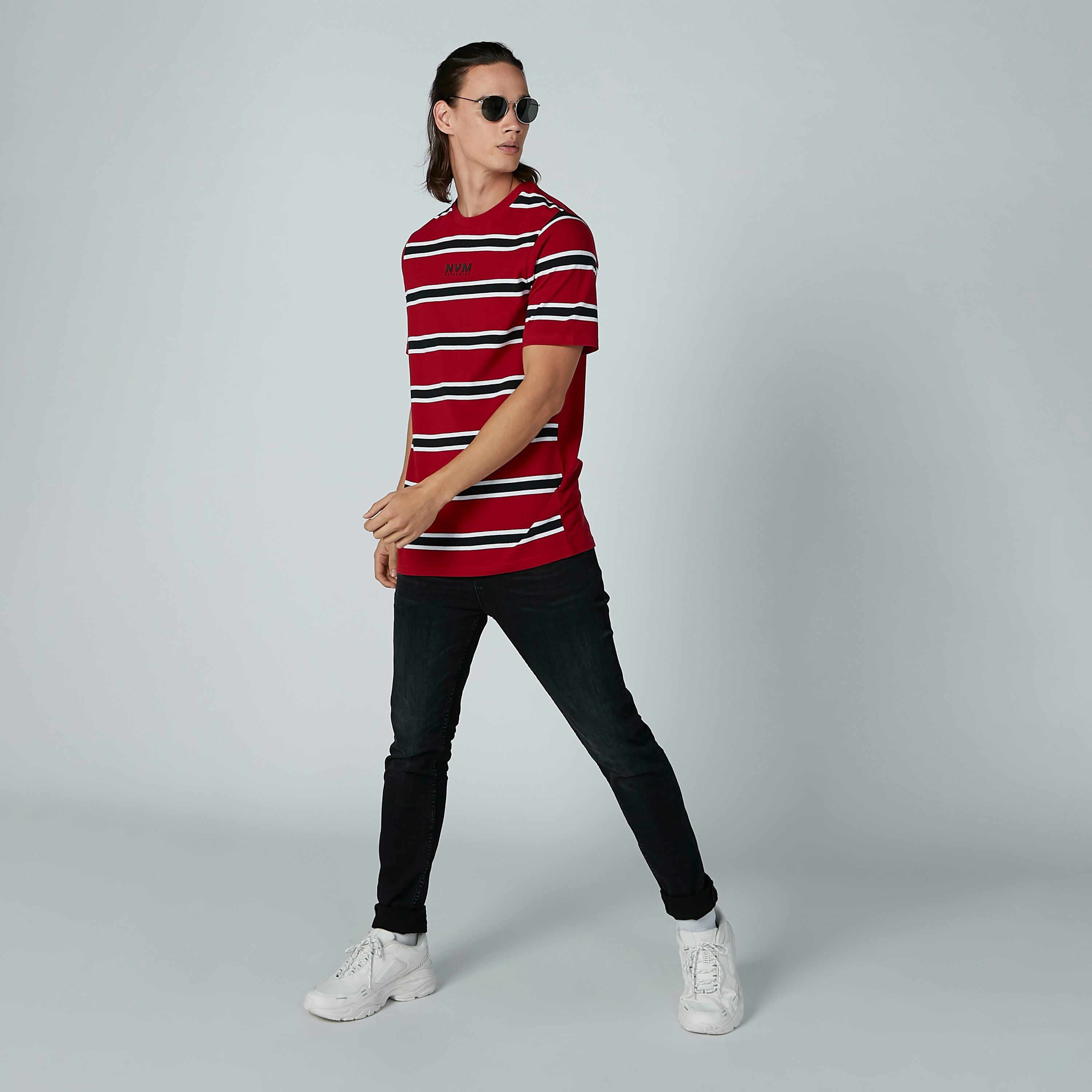 تيشيرت مقلّم بياقة مستديرة وأكمام قصيرة-men-clothing-tshirtsandpolos-tshirts-image-2