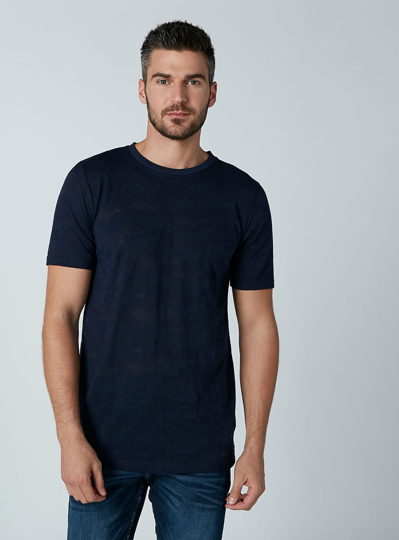 تيشيرت سادة بياقة مستديرة وأكمام قصيرة-men-clothing-tshirtsandpolos-tshirts-image-3