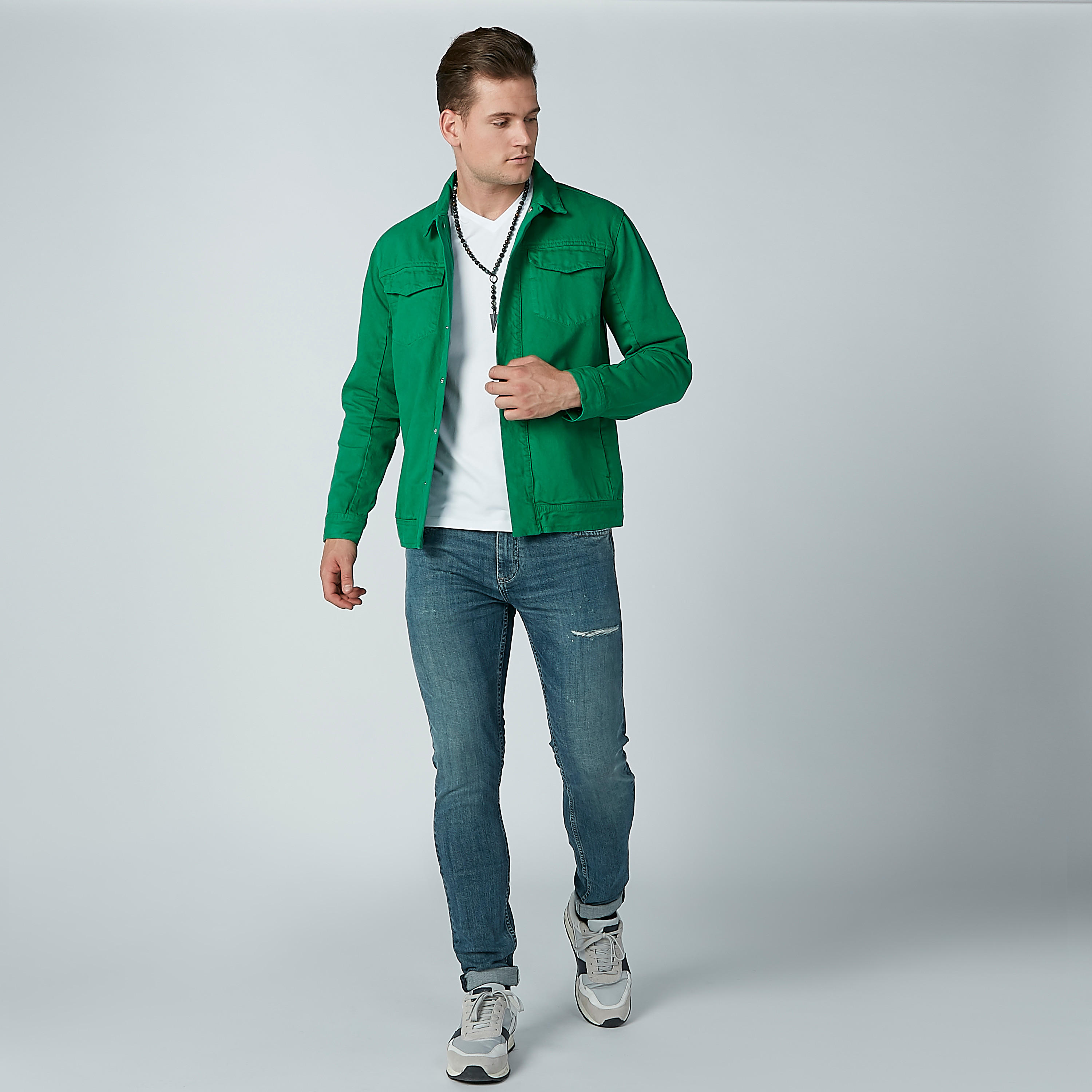 Solid Denim Jacket with Long Sleeves and Pocket Detail-men-clothing-jacketsandblazers-jackets-image-3
