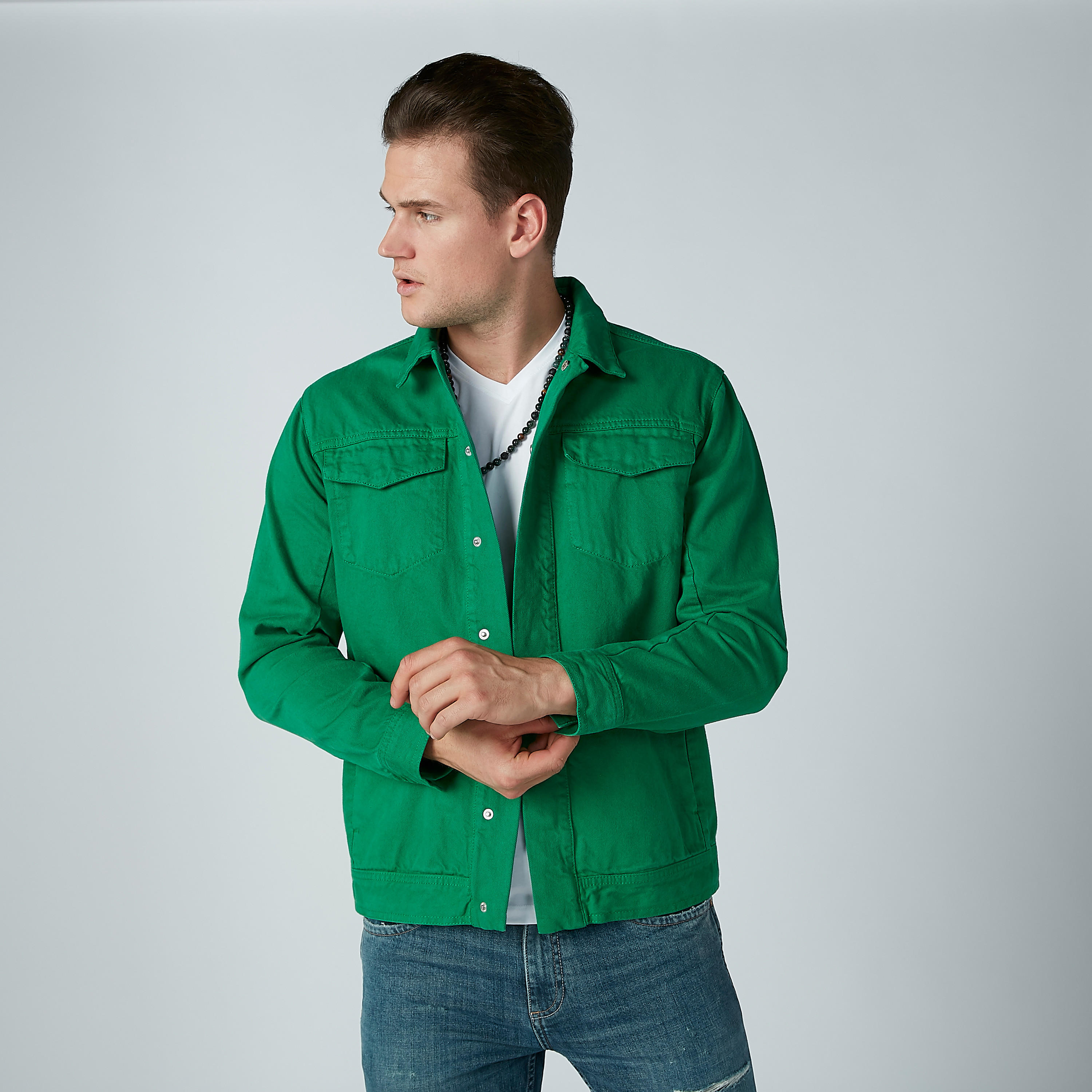Solid Denim Jacket with Long Sleeves and Pocket Detail-men-clothing-jacketsandblazers-jackets-image-4