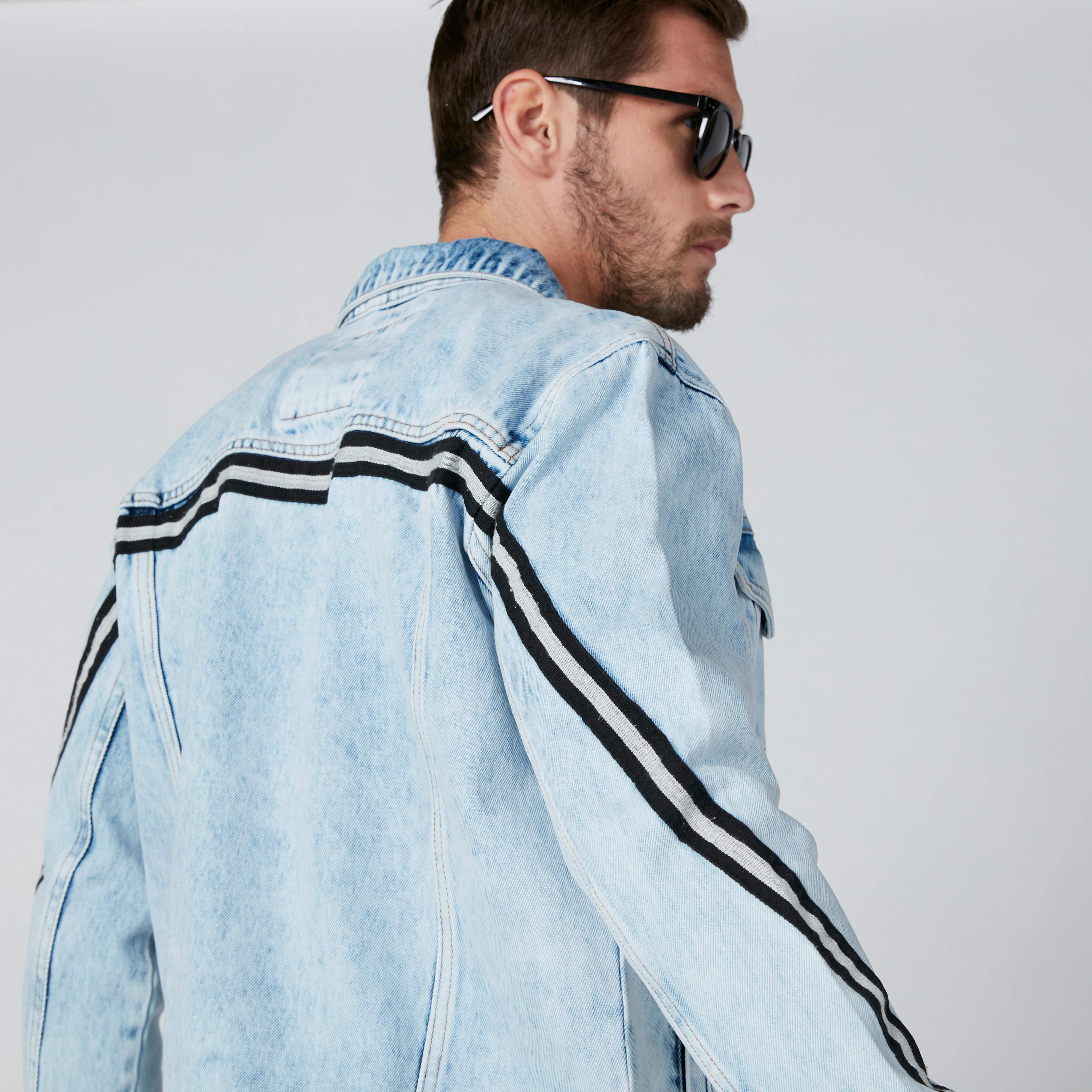 Tape Detail Denim Jacket with Long Sleeves and Pocket Detail-men-clothing-jacketsandblazers-jackets-image-4