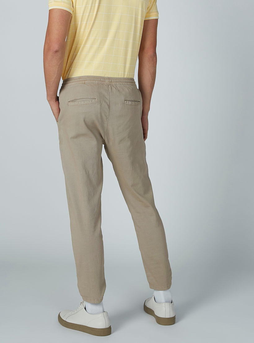 Plain Mid-Rise Trousers with Pocket Detail and Drawstring-men-clothing-bottoms-trousersandchinos-trousers-image-4