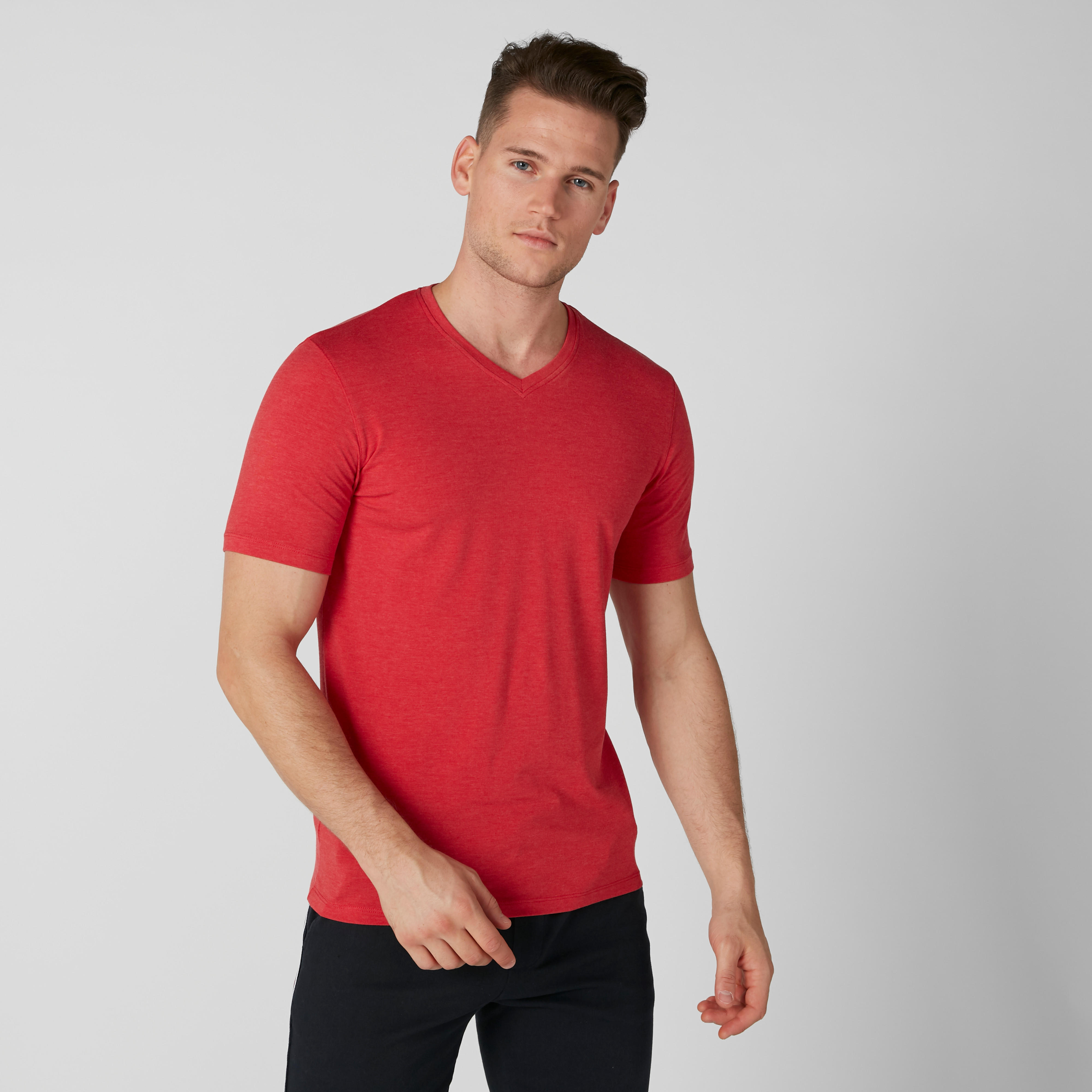 تيشيرت بأكمام قصيرة وياقة V-men-clothing-tshirtsandpolos-tshirts-image-3