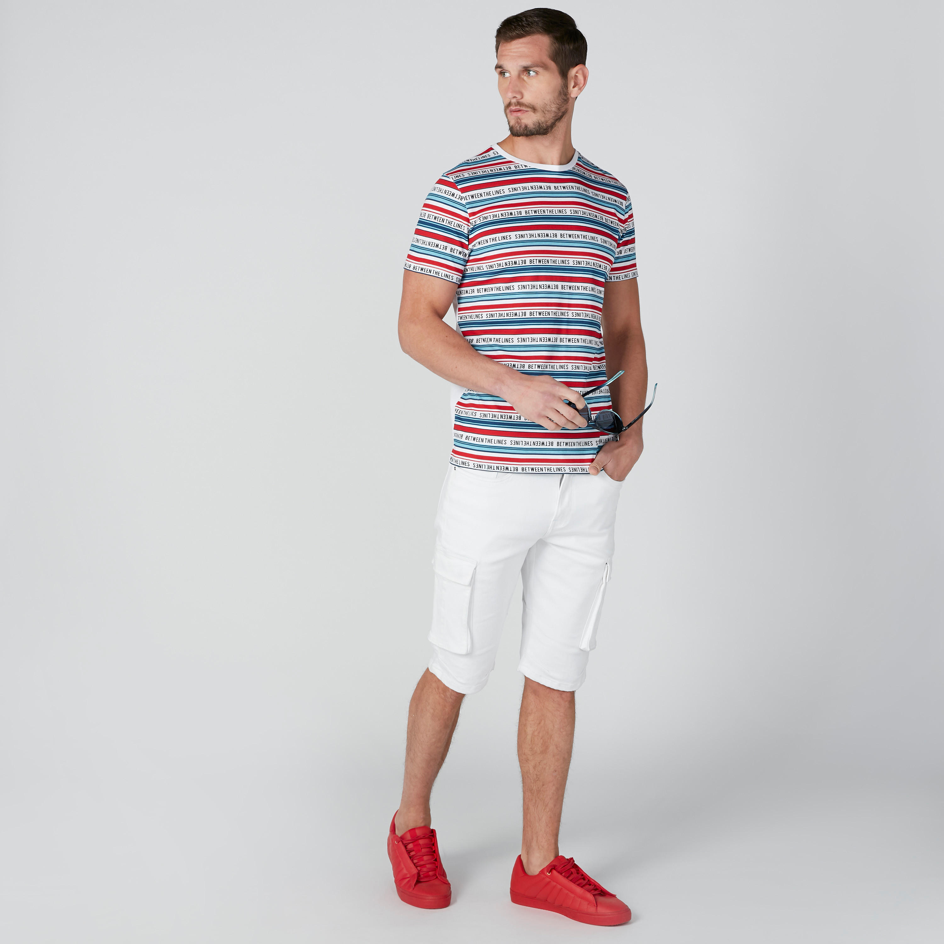 تيشيرت مقلّم بياقة مستديرة وأكمام قصيرة-men-clothing-tshirtsandpolos-tshirts-image-3