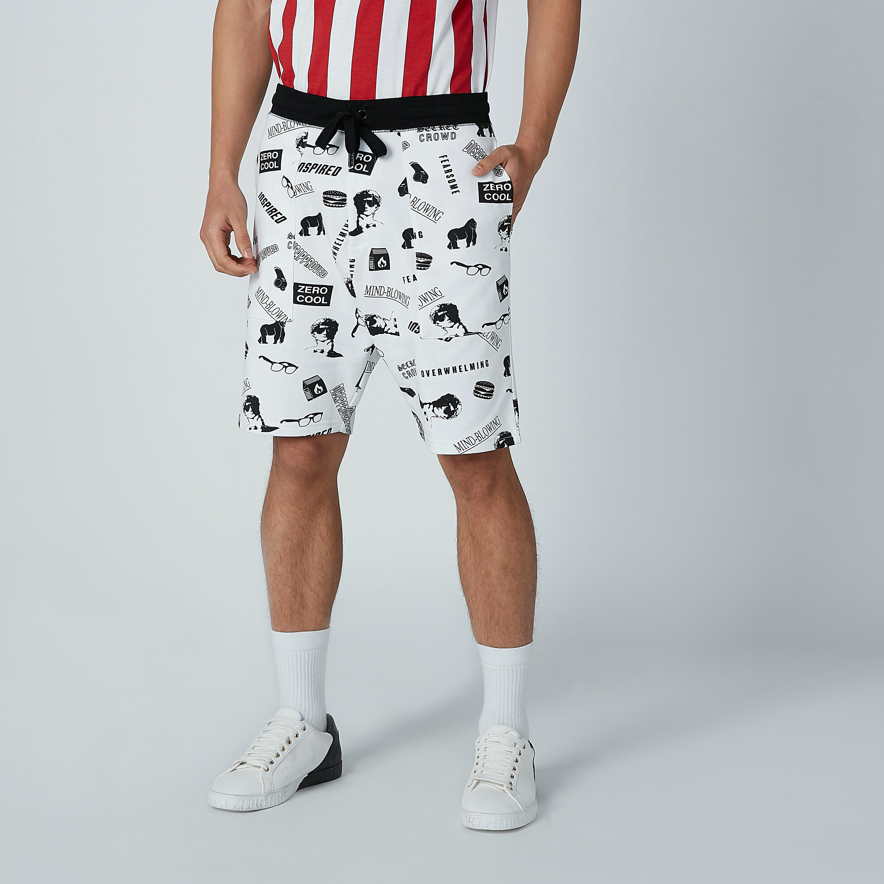 Printed Shorts with Pocket Detail and Drawstring-men-clothing-bottoms-shorts-image-1