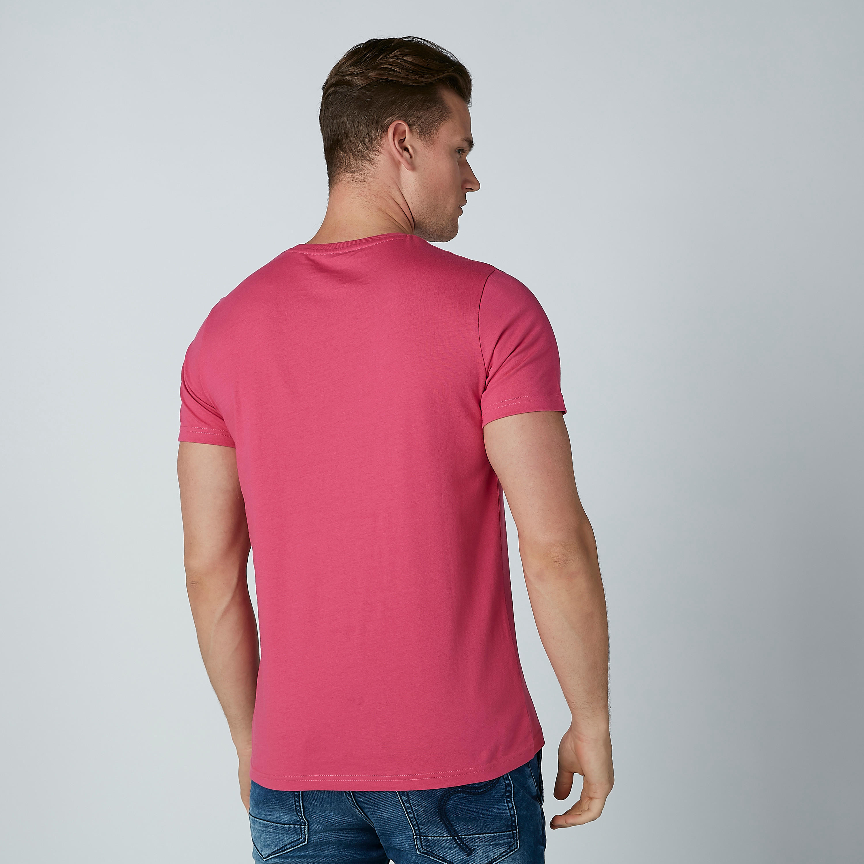 Text Printed T-shirt with Crew Neck and Short Sleeves-men-clothing-tshirtsandpolos-tshirts-image-3